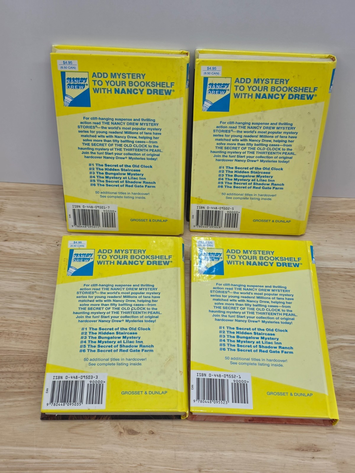 Lot of 4 Nancy Drew Mystery Hardcover Vintage Books #1,2,3 & 52
