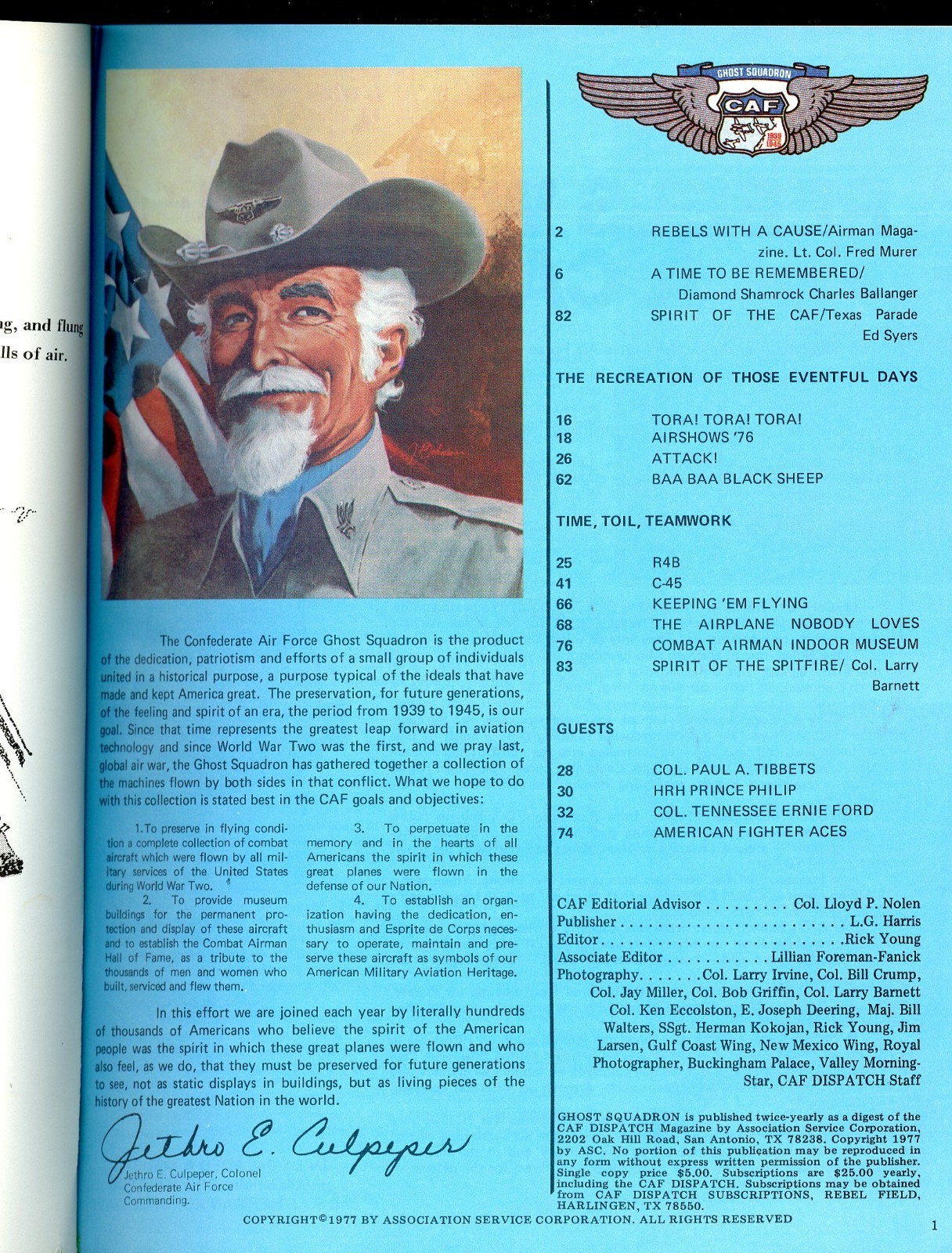 1977 Ghost Squadron – Confederate Air Force – 120 Pages, Nice Condition