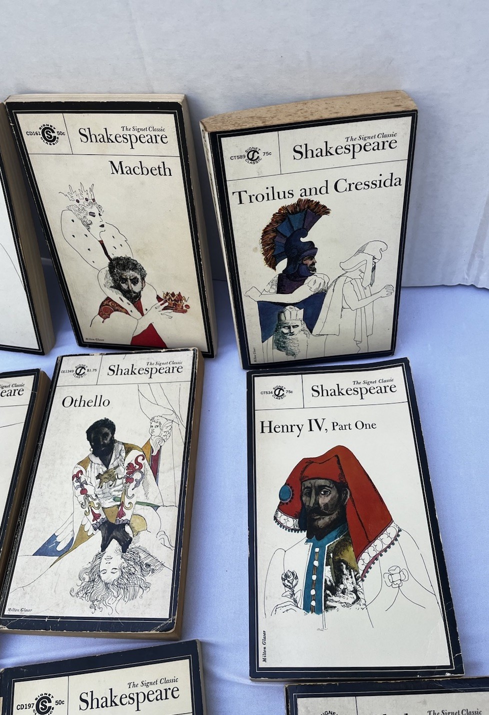 Book Lot: 12 Milton Glaser Cover Shakespeare Signet Classic Paperbacks, Good