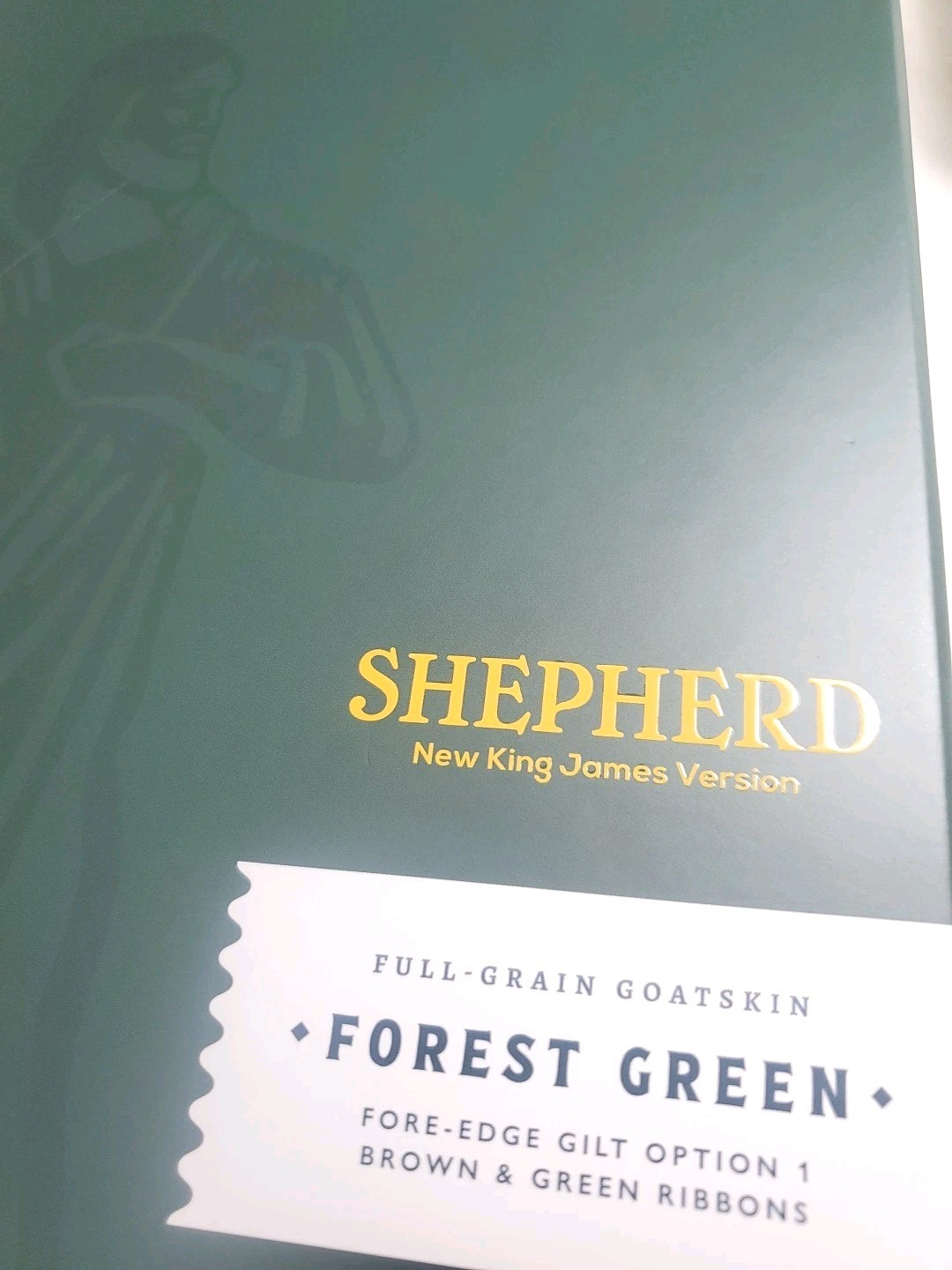 Humble Lamb NKJV Shepherd Bible Forest Green Goatskin Full-Grain Ribbons Gilded