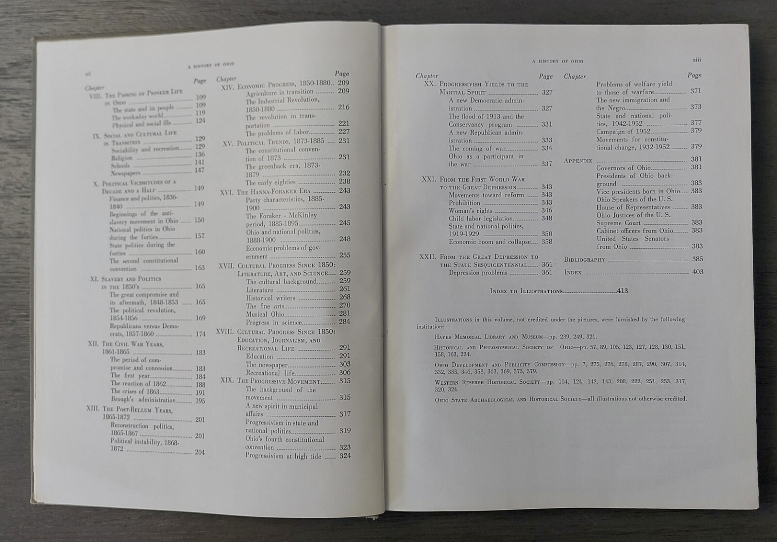 Vintage 1961 „A History of Ohio“ Roseboom/Weisenburger Hardcover