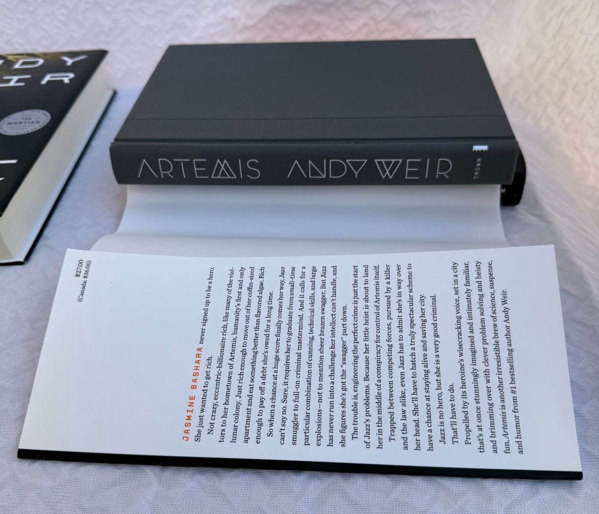 Set of Andy Weir HCs – 1st/1st Martian 1st/1st Artemis 1st/1st Project Hail Mary