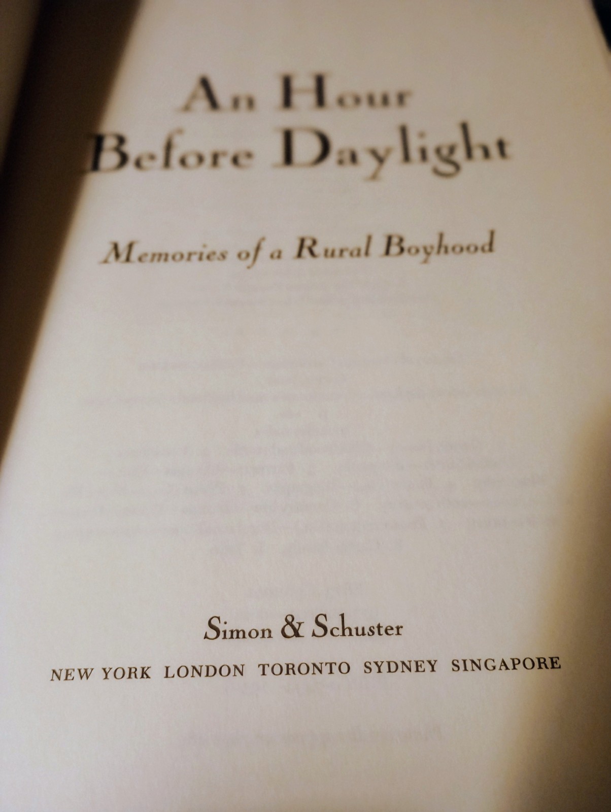 Vintage An Hour Before Daylight Memories of a Rural Boyhood By Jimmy Carter HC