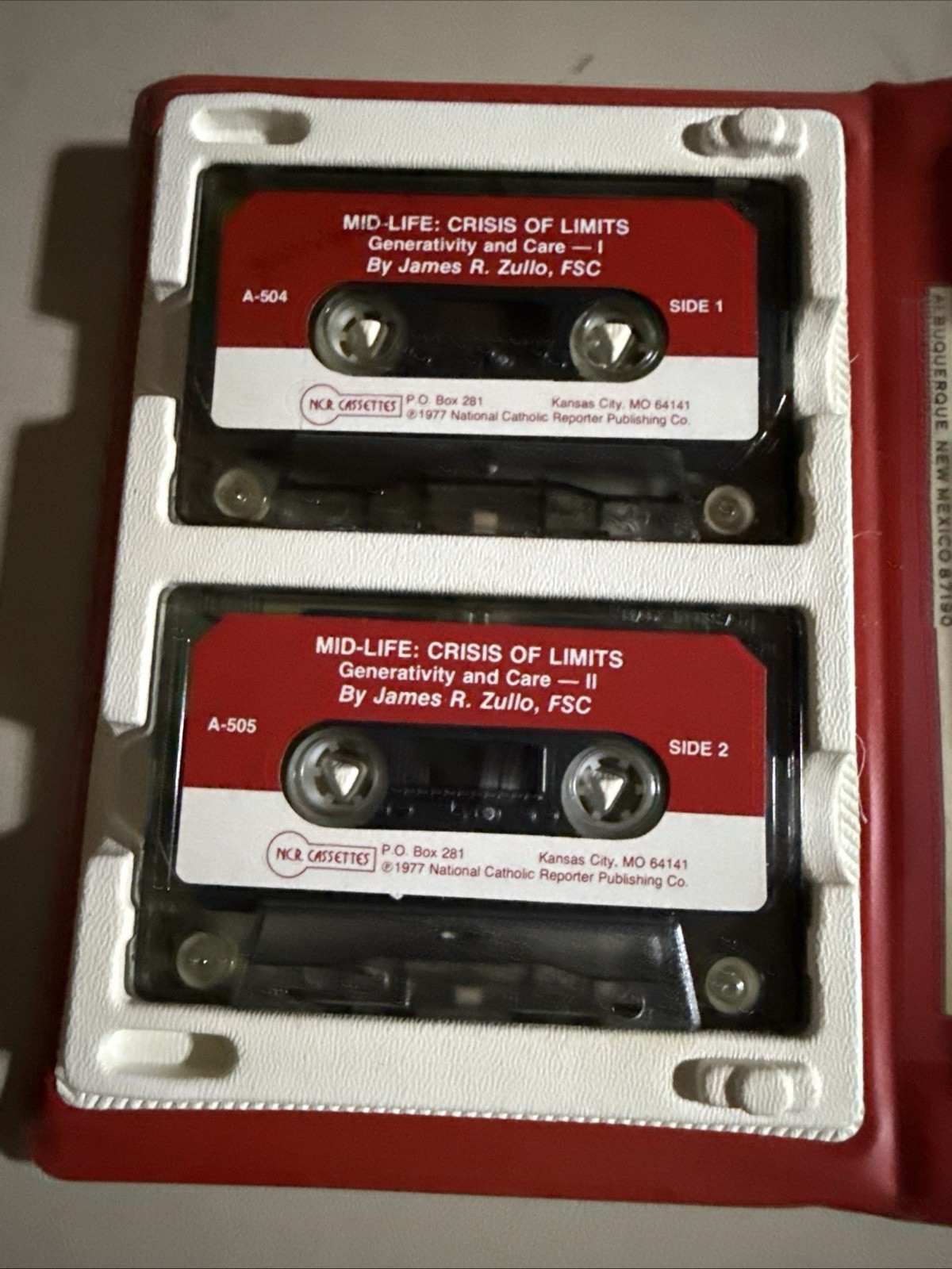 Mid-Life and Crisis of Limits James R. Zullo NCR 4 Cassette Tapes 1977 Catholic