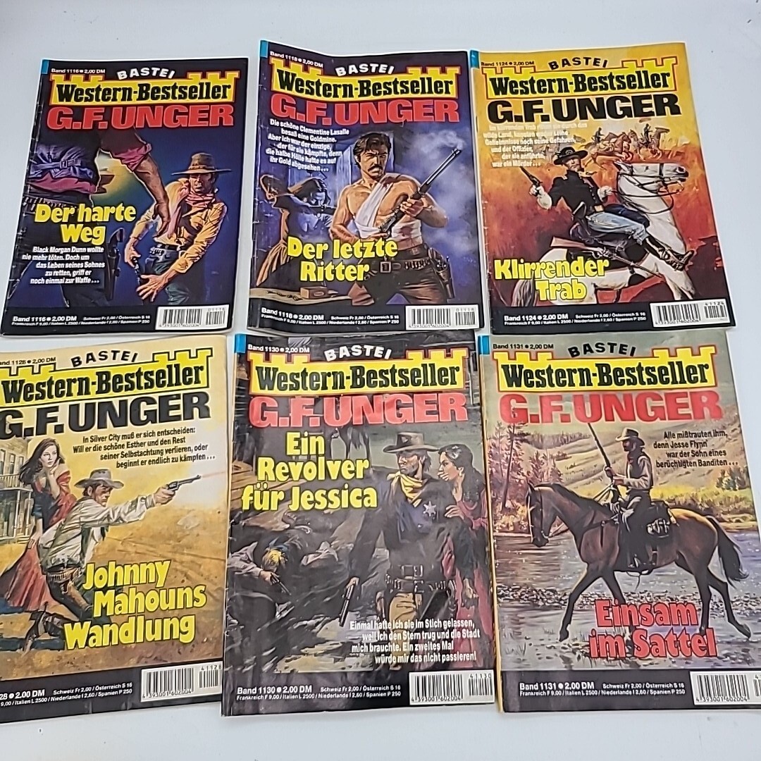 19 BASTEI Western-Bestseller G.F. Unger Pulp Fiction German Booklets Books