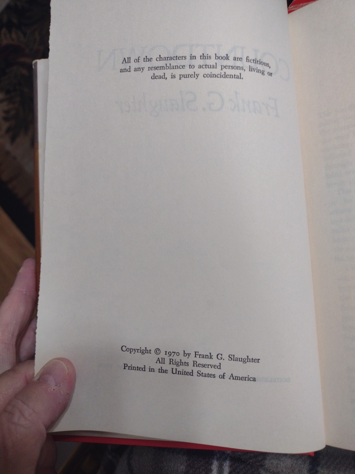 Pair Of Frank G. Slaughter Novels. HC. 1970-1971. Countdown &Code Five.