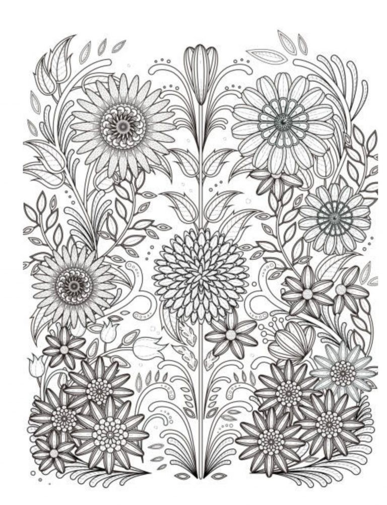 Flowers Best Coloring Book for Adults Teens 108 Pages 8.5 x 11 for All Ages