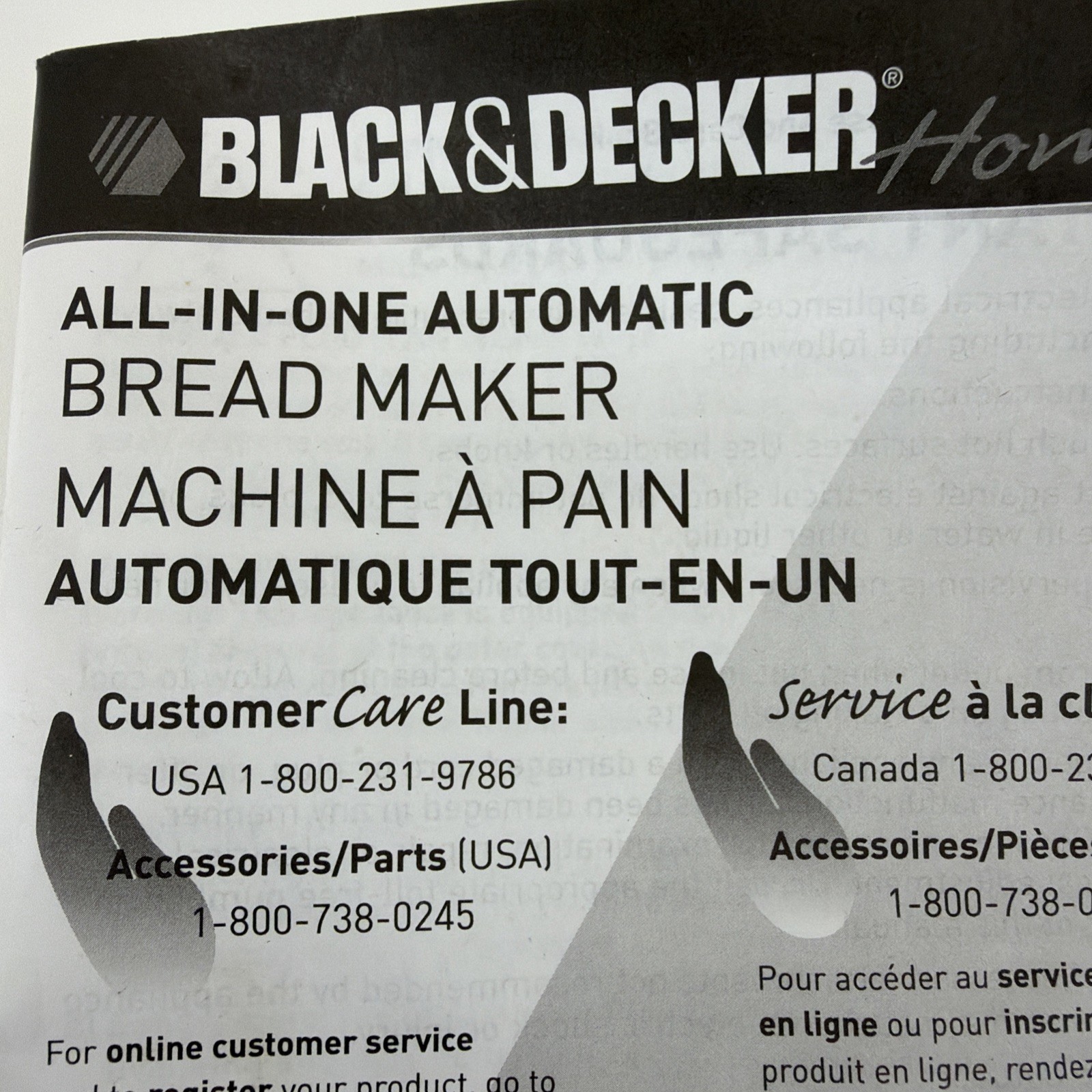 BLACK & DECKER ALL IN ONE 3lb BREADMAKER # B6000C OPERATING MANUAL +RECIPES