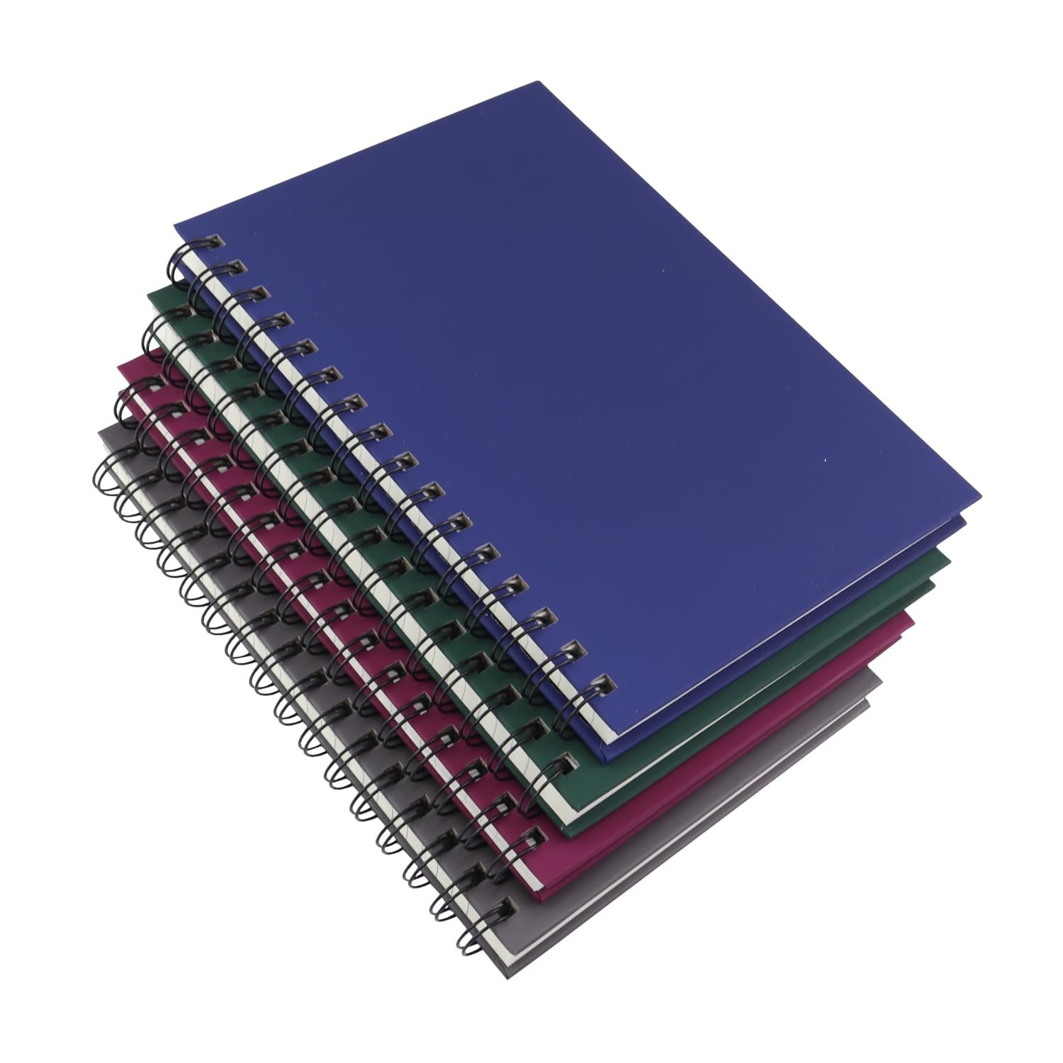 4 Pack A5 Spiral Notebooks – 160 Pages, Hardcover, College Ruled, 5.7″ x 8.5″, A