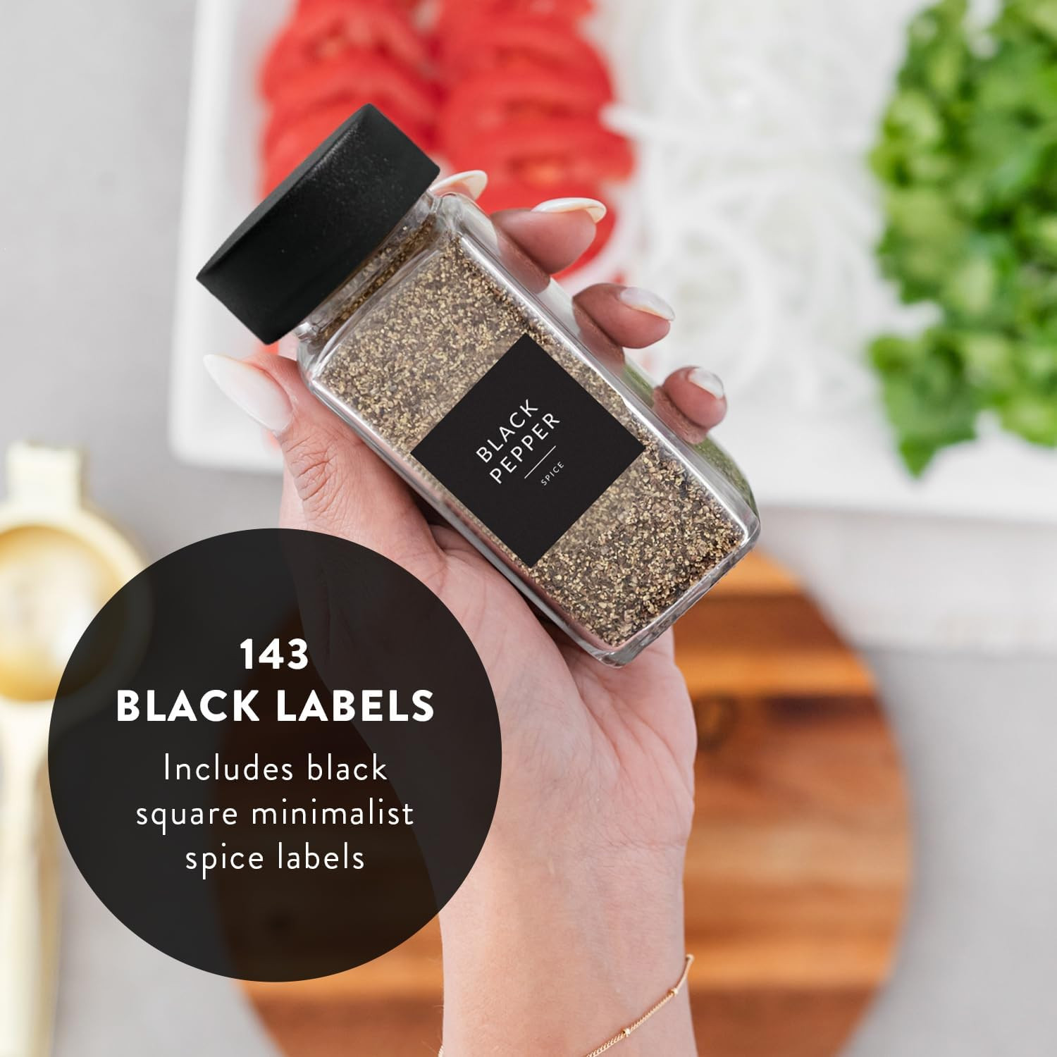 Glass Spice Jars with Label 24 PK – 4 Oz Spice Containers with 374 Minimalist Pr