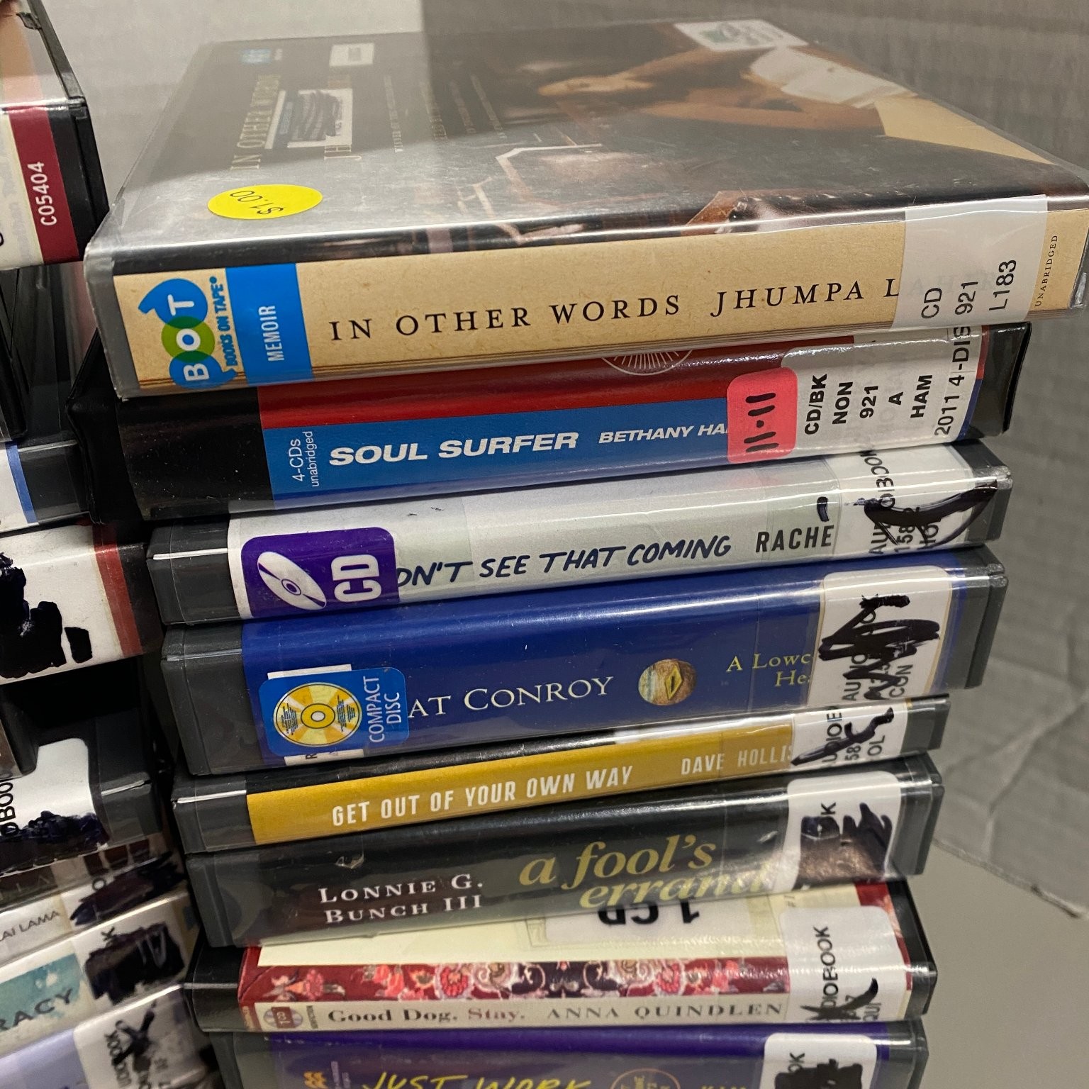 Lot of 45 + Audiobooks on CD, Ex Library, Fiction, Mixed Authors