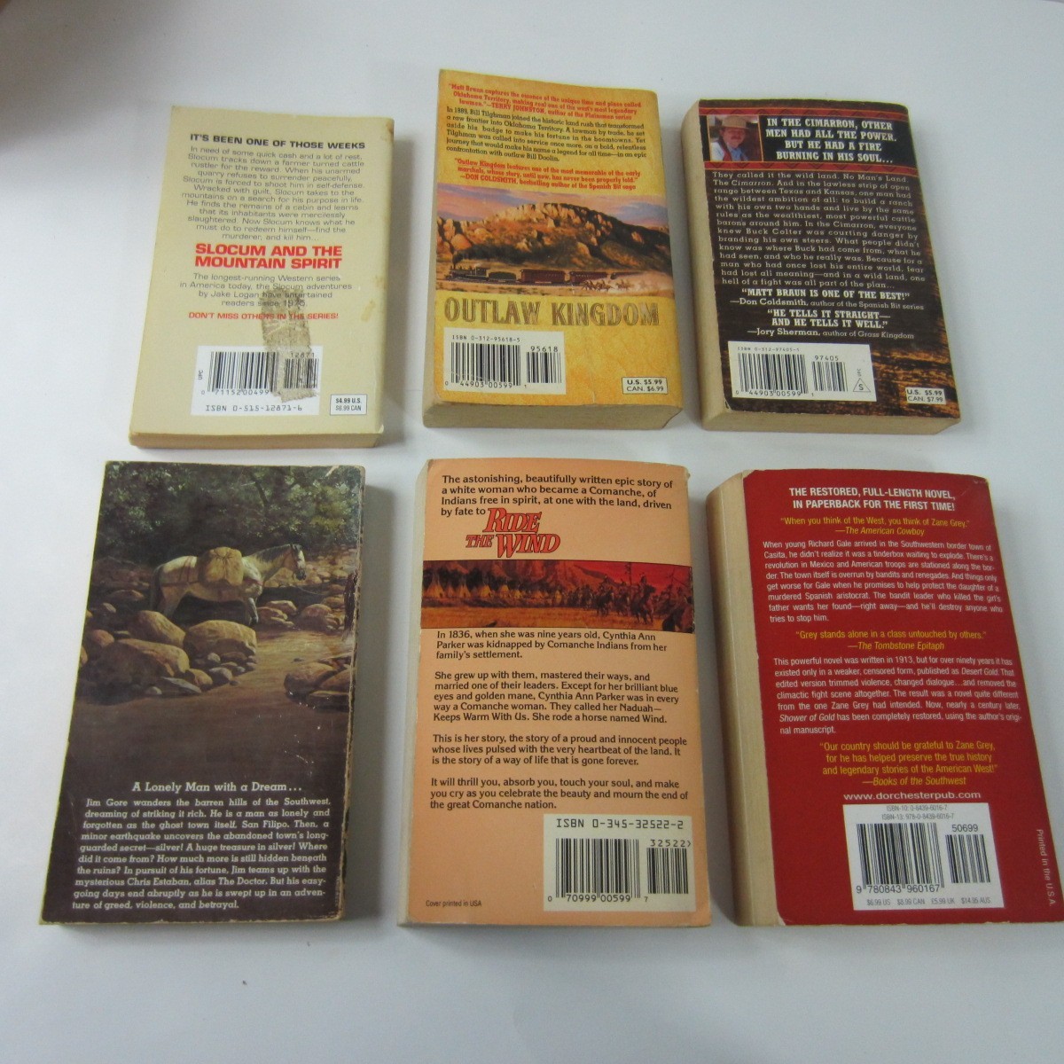 Zane Grey Max Brand Lucia St Clair Robson Matt Braun Lot of 6 Different Books