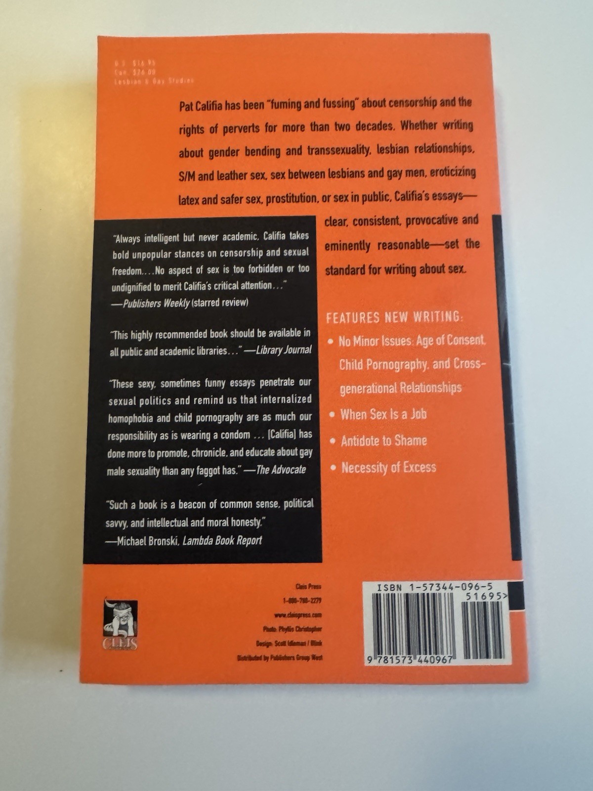 Public Sex by Pat Califia 2nd Ed LGBTQ Gender Sexuality Feminism Cleis Press