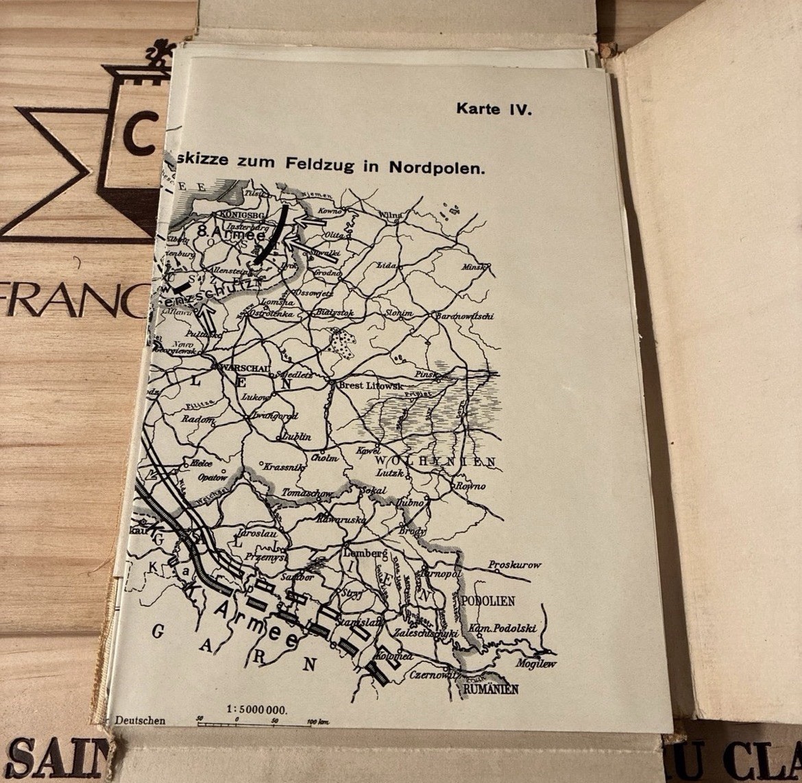 Map Book WWI WW1 Battle Maps German Army France Antique Vintage Military Books