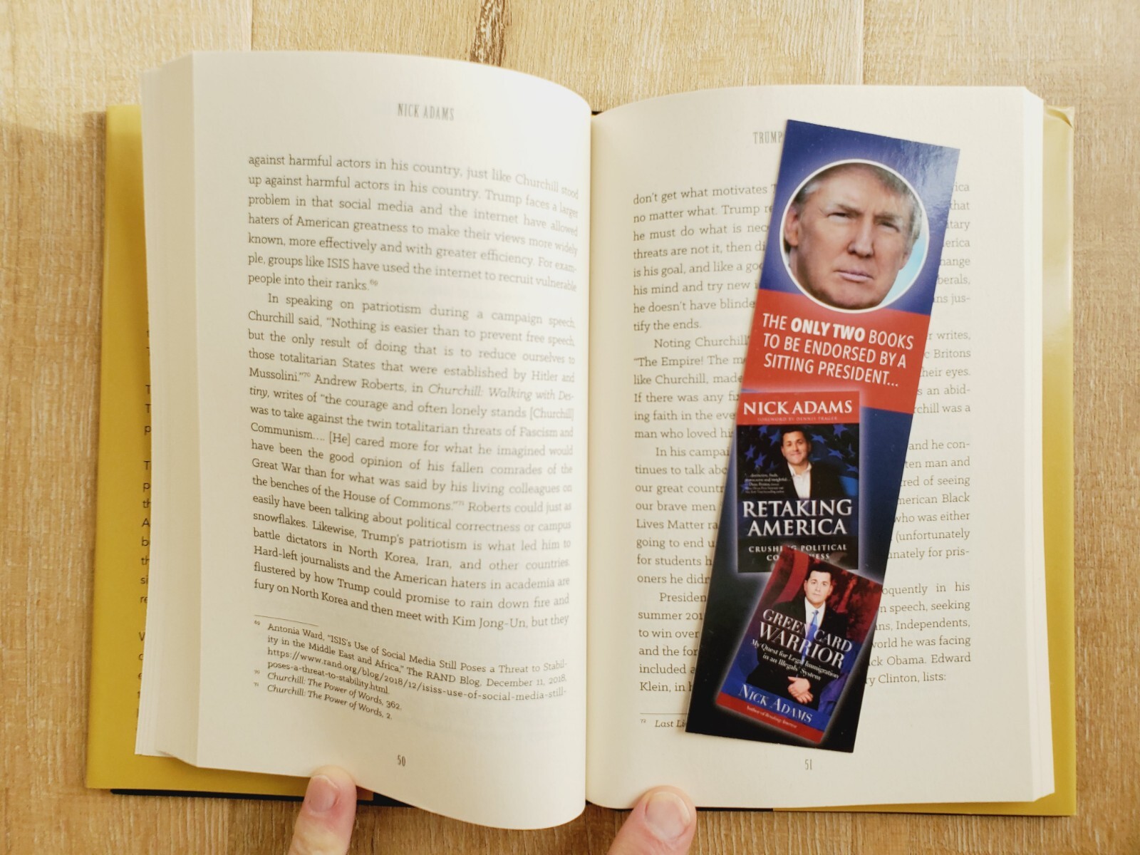 TRUMP AND CHURCHILL Nick Adams SIGNED 2020 HCDJ Post Hill Press POTUS