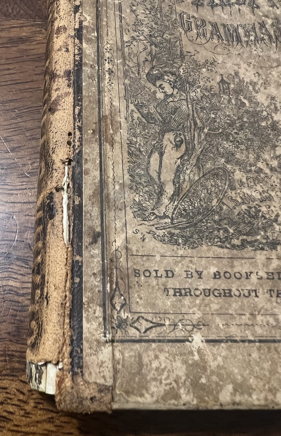Antique Book 1800’s Hardcover School First Lessons In English Grammar S.W. Clark