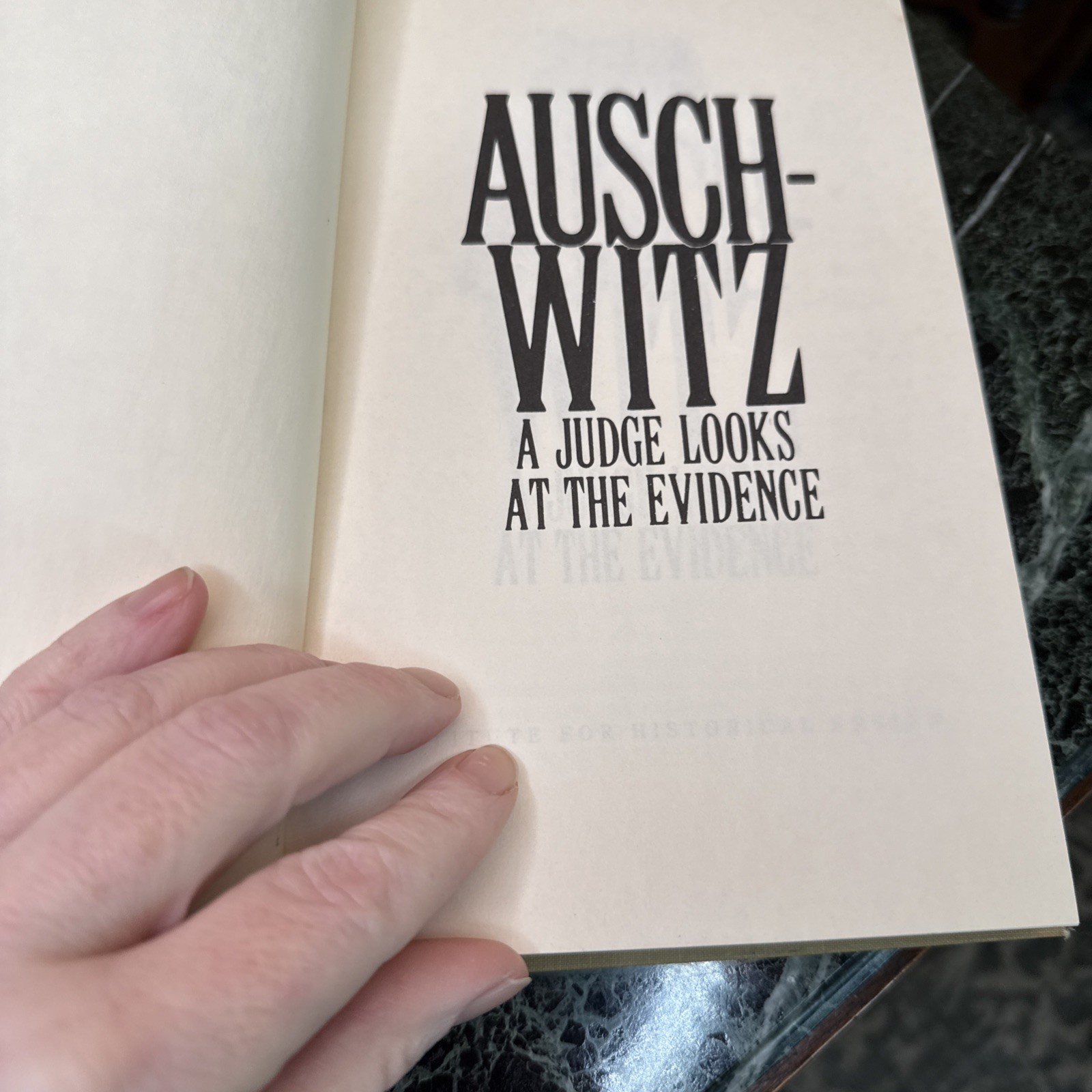 AUSCHWITZ A JUDGE LOOKS AT THE EVIDENCE Staeglich Vintage Hardback Book 1990