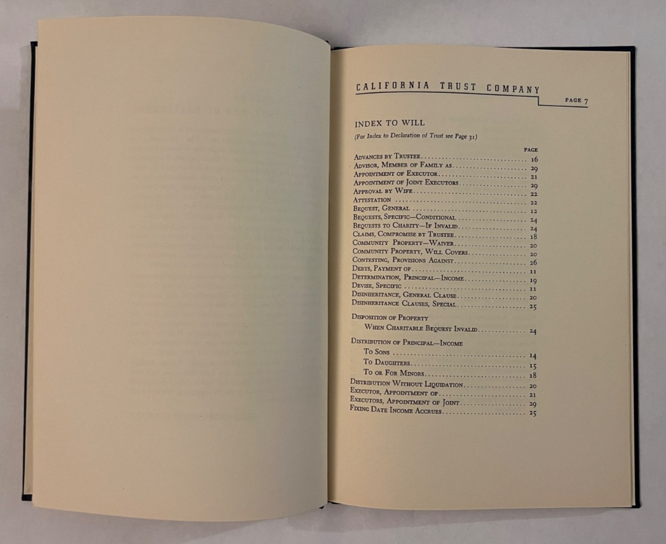 Vintage 1930s Forms: Will Declaration Of Trust CA Trust Co Law Book Atty Guford