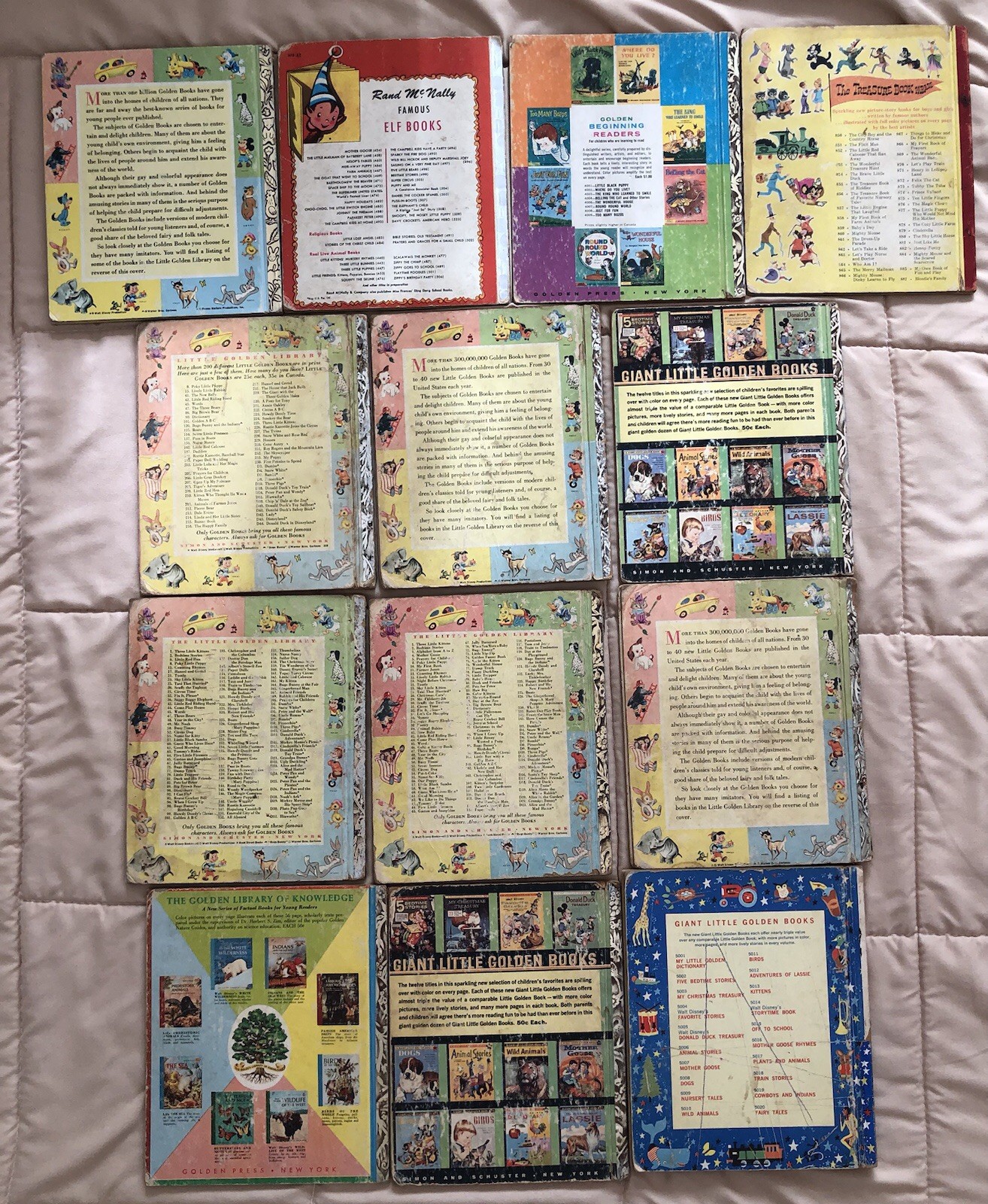 A Little Golden Book Lot Of 13 Vintage Books 1950s-1960s good to fair condition