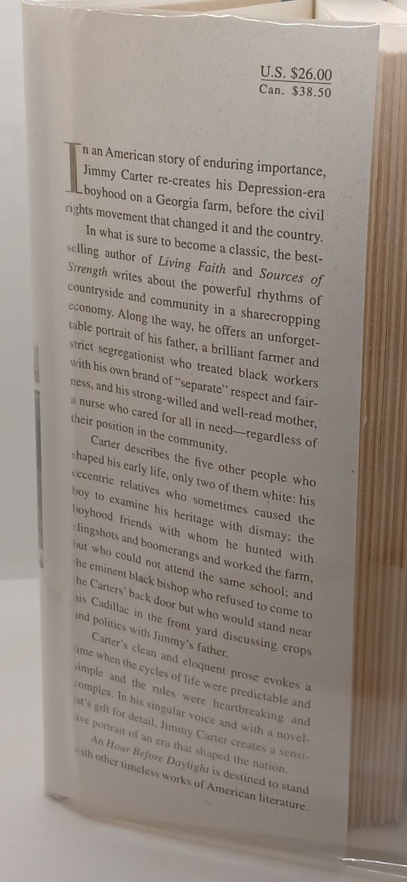 Jimmy Carter An Hour Before Daylight SIgned Full Signature First Edition