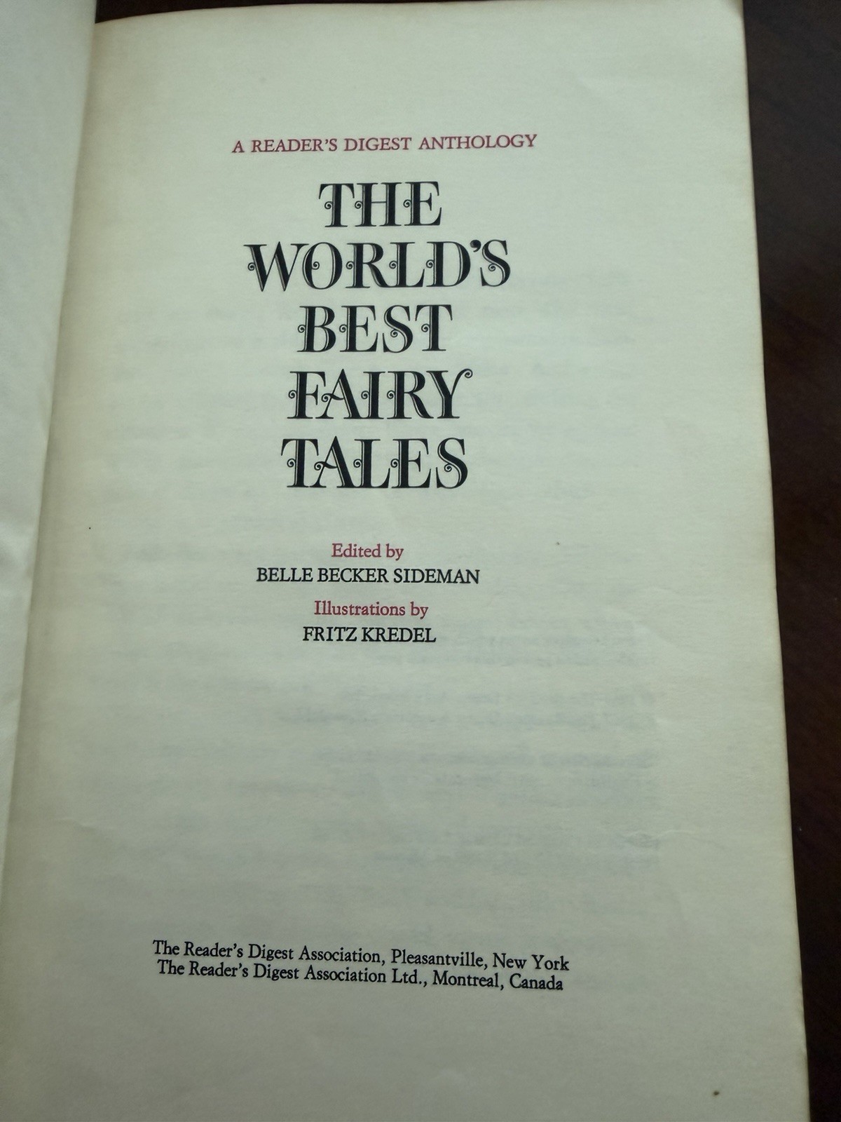 Vintage The World’s Best Fairy Tales A Reader’s Digest Anthology 1967 Hardcover