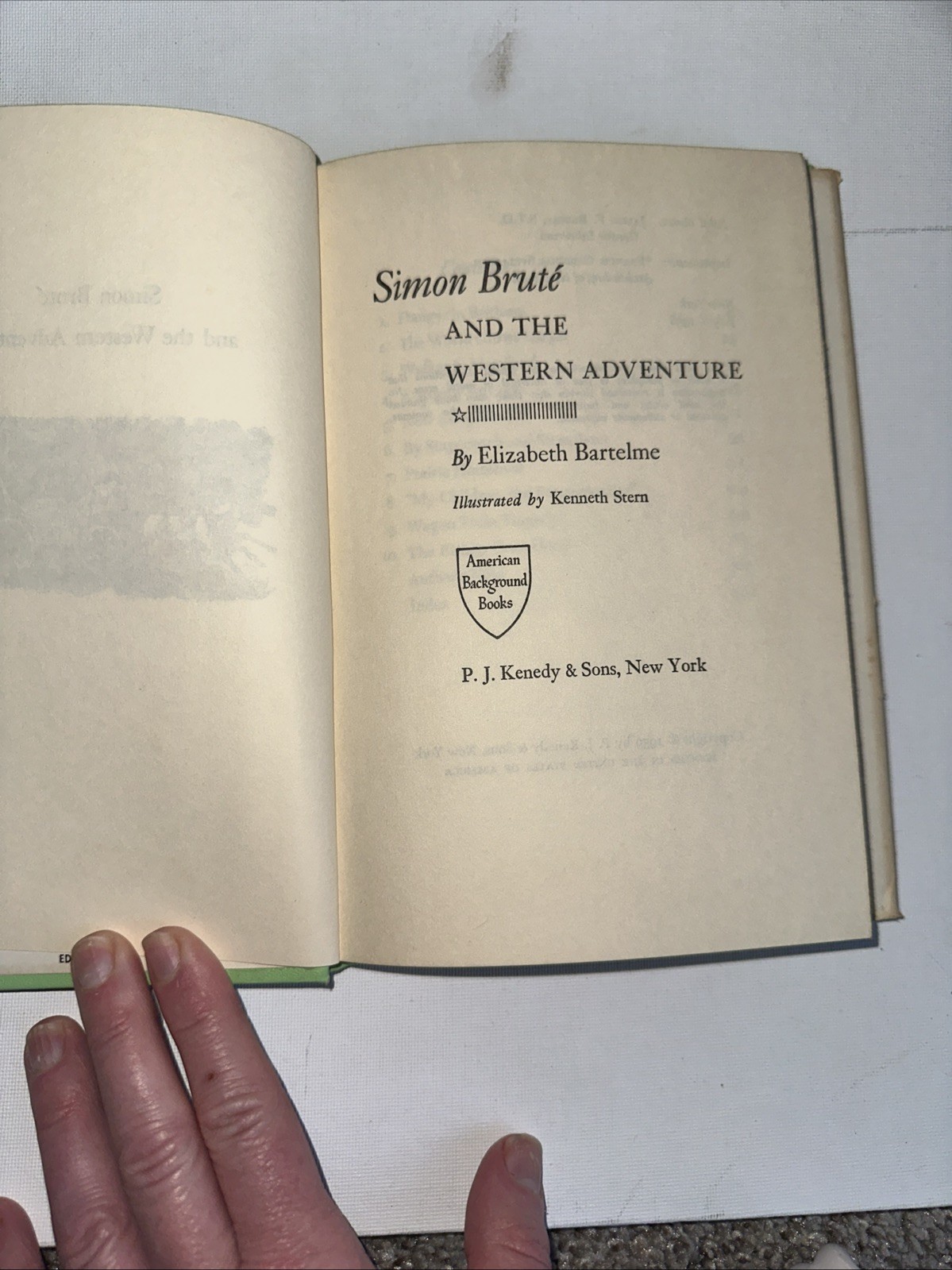 Simon Brute and the Western Adventure 1959 First Edition American Background