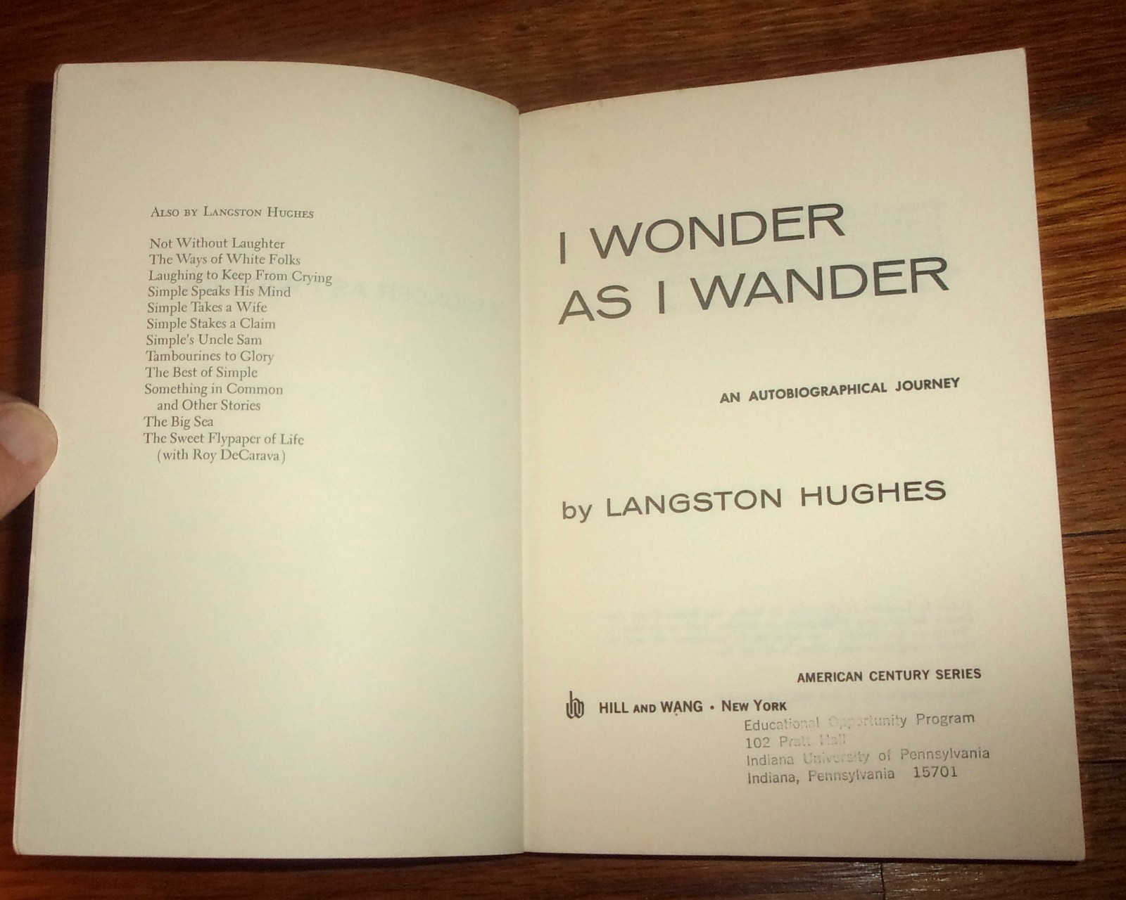 I WONDER AS I WANDER-An Autobiographical Journey-LANGSTON HUGHES-SUPERB 1964!