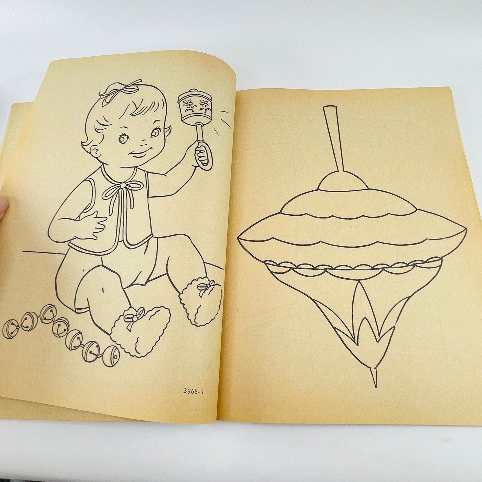Kindergarten Play Artcraft 1960s Vintage Coloring Book Saalfield Uncolored