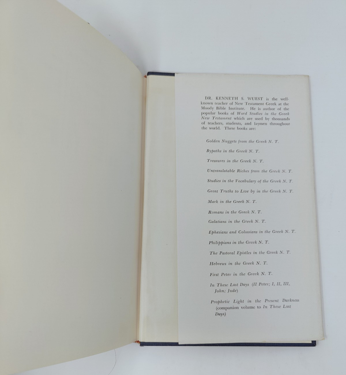 Acts Through Ephesians by Kenneth S Wuest, 1958 HC/DJ