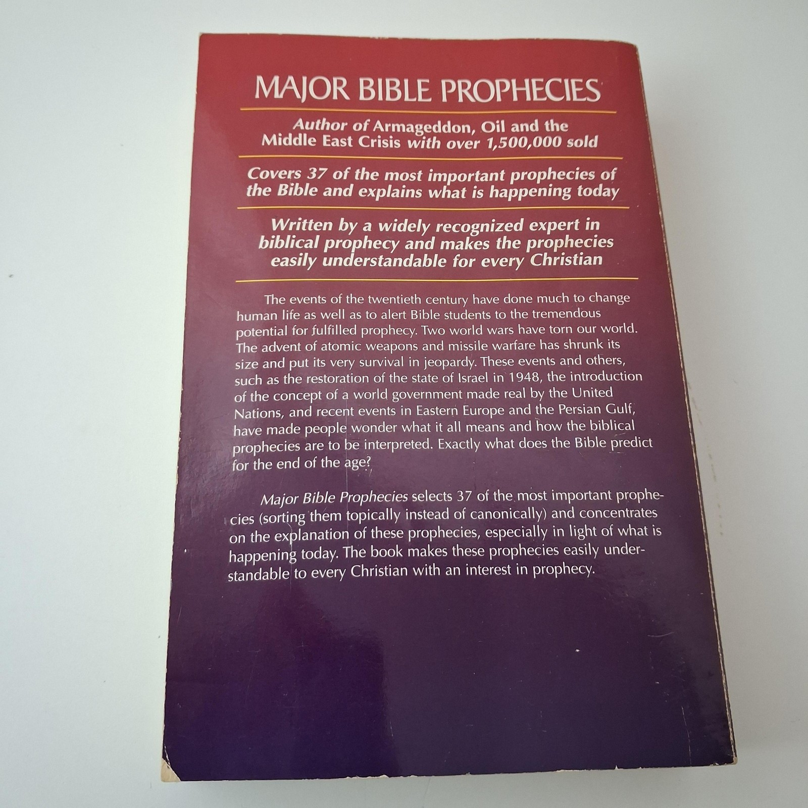 Major Bible Prophecies John F Walvoord 1991 Christian Prophecy Ex-Library PB