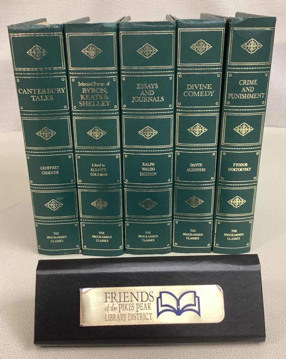 The Programmed Classics: Lot of 5 HC Books CHAUCER, DANTE, EMERSON, DOSTOEVSKY+