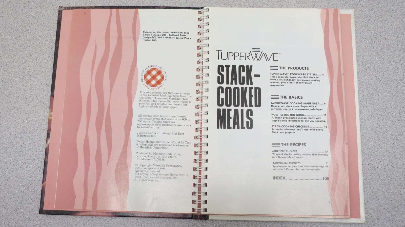 Tupperwave Stack-Cooked Meals – hardcover book with spiral