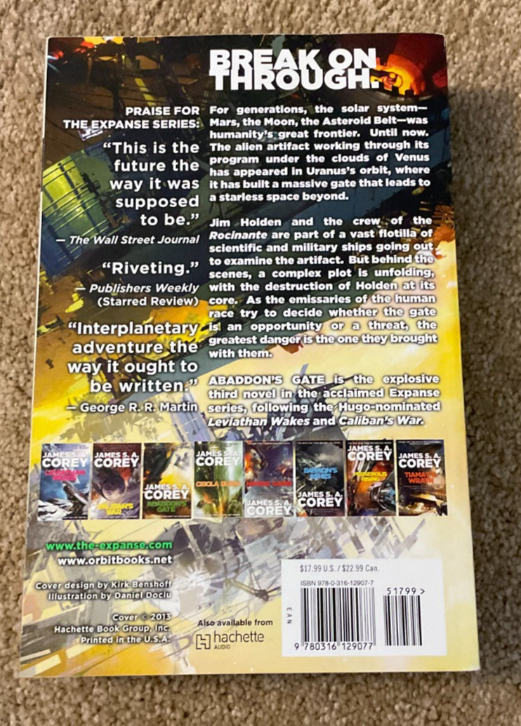 Abaddon’s Gate (The Expanse, Book 3) by James S.A. Corey (Paperback, 2013) Orbit