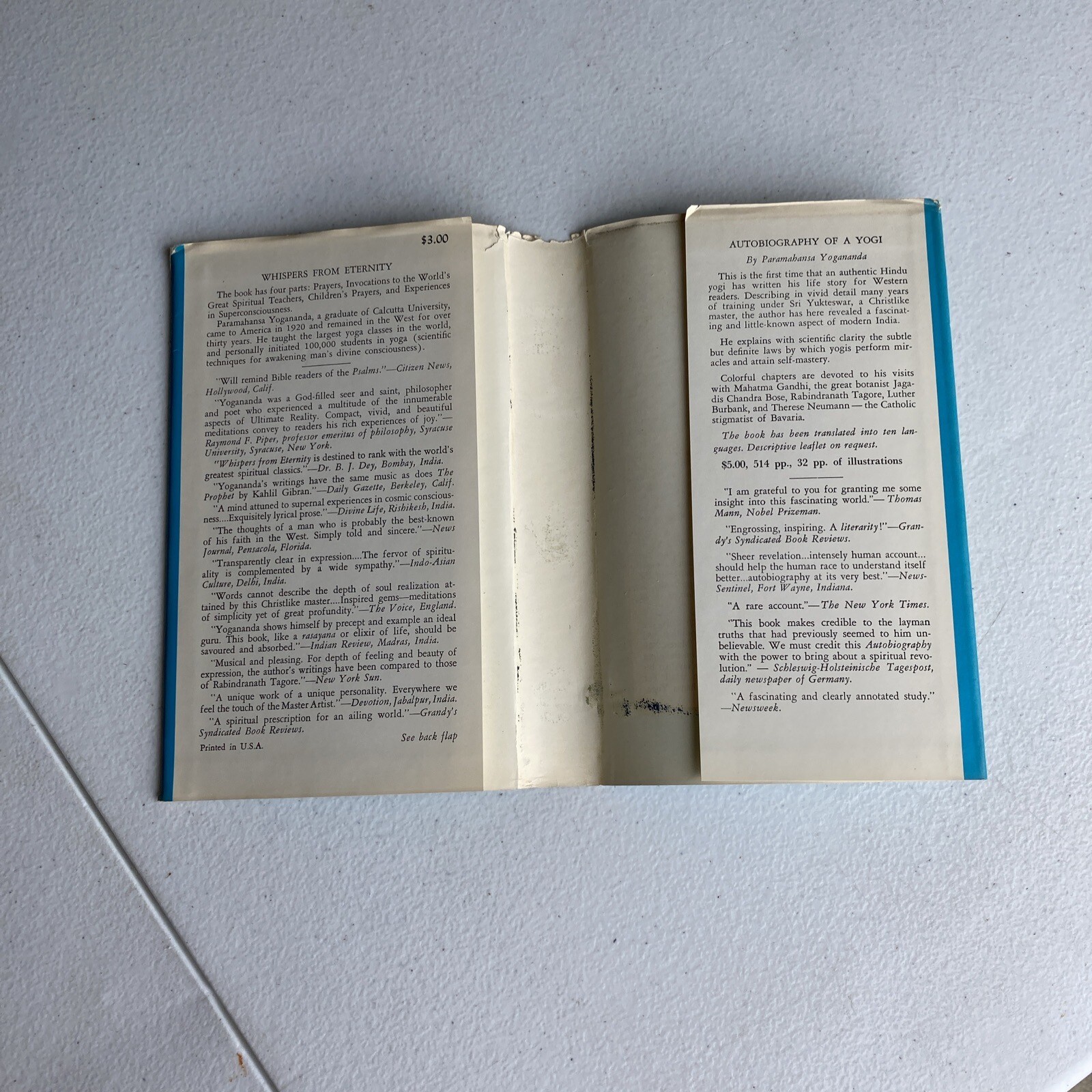 Whispers from Eternity by Paramahansa Yogananda, (8th Edition, 1959, HCDJ)