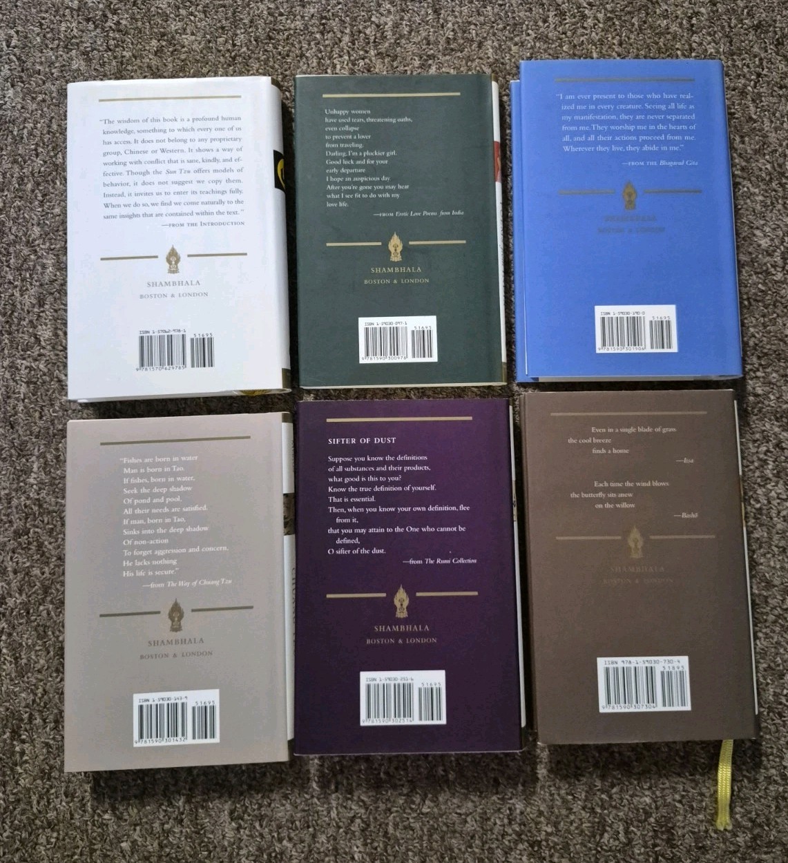Lot of 6 Shambhala Library Classics Pocket Size Hardcover