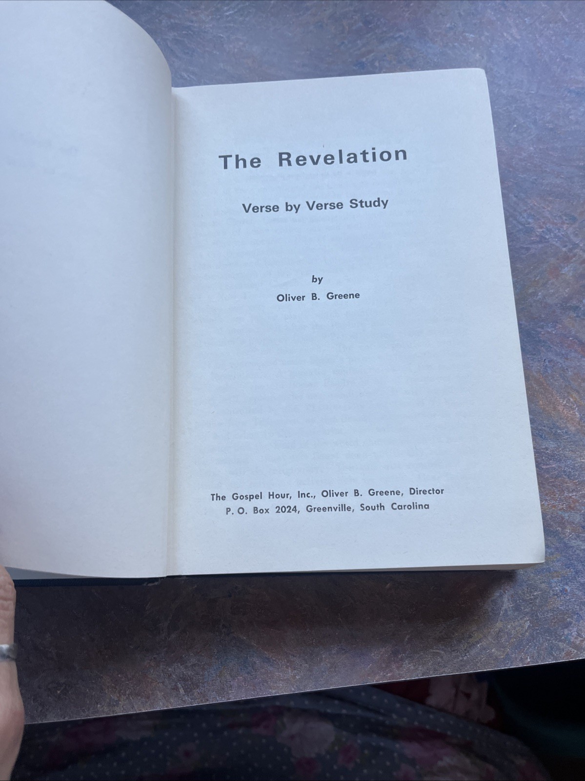 The Revelation Verse by Verse Study / Signed by Oliver B. Greene / HC – 1st Ed