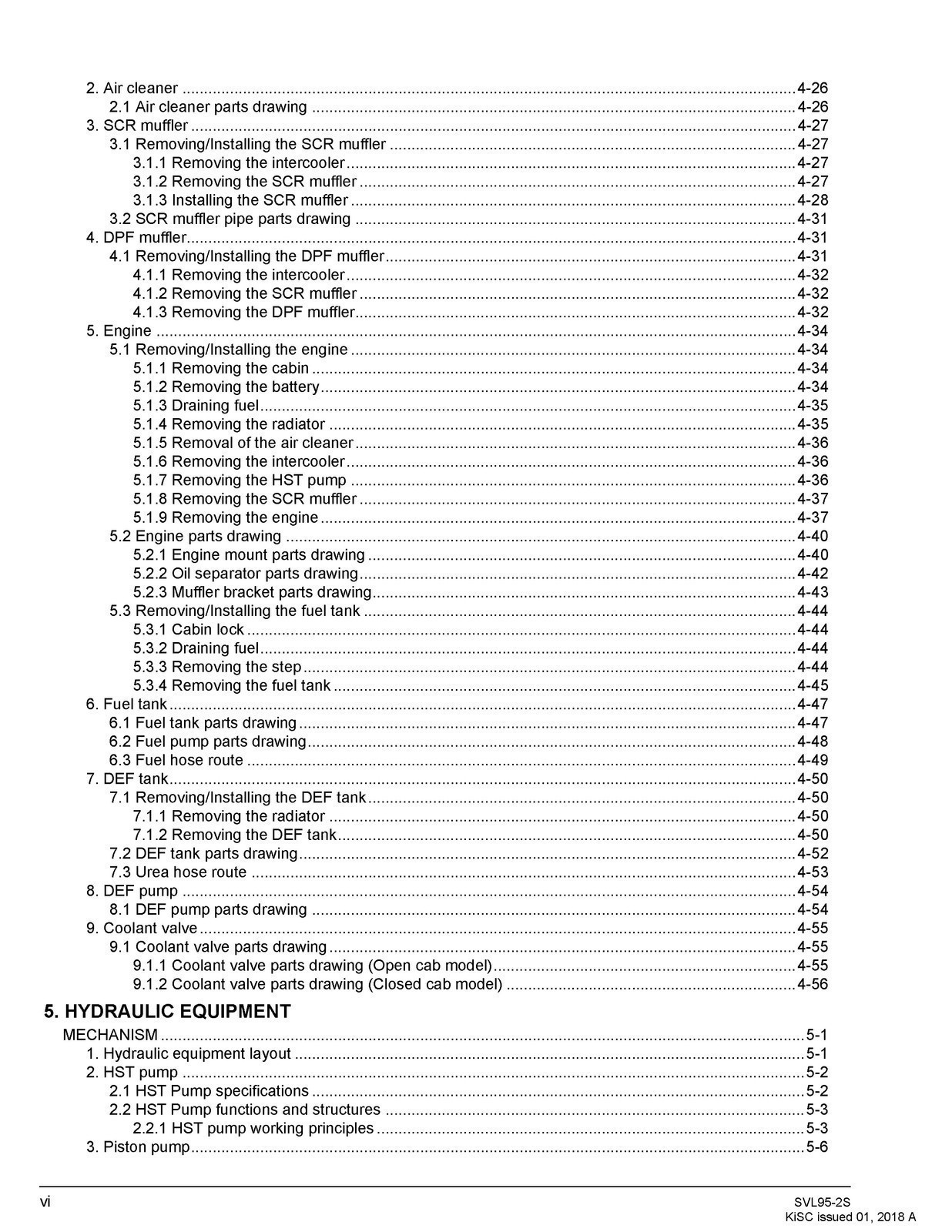 KUBOTA SVL95-2s COMPACT TRACK LDR WORSHOP MANUAL, SECURED – JACKET – XL FOLDOUTS