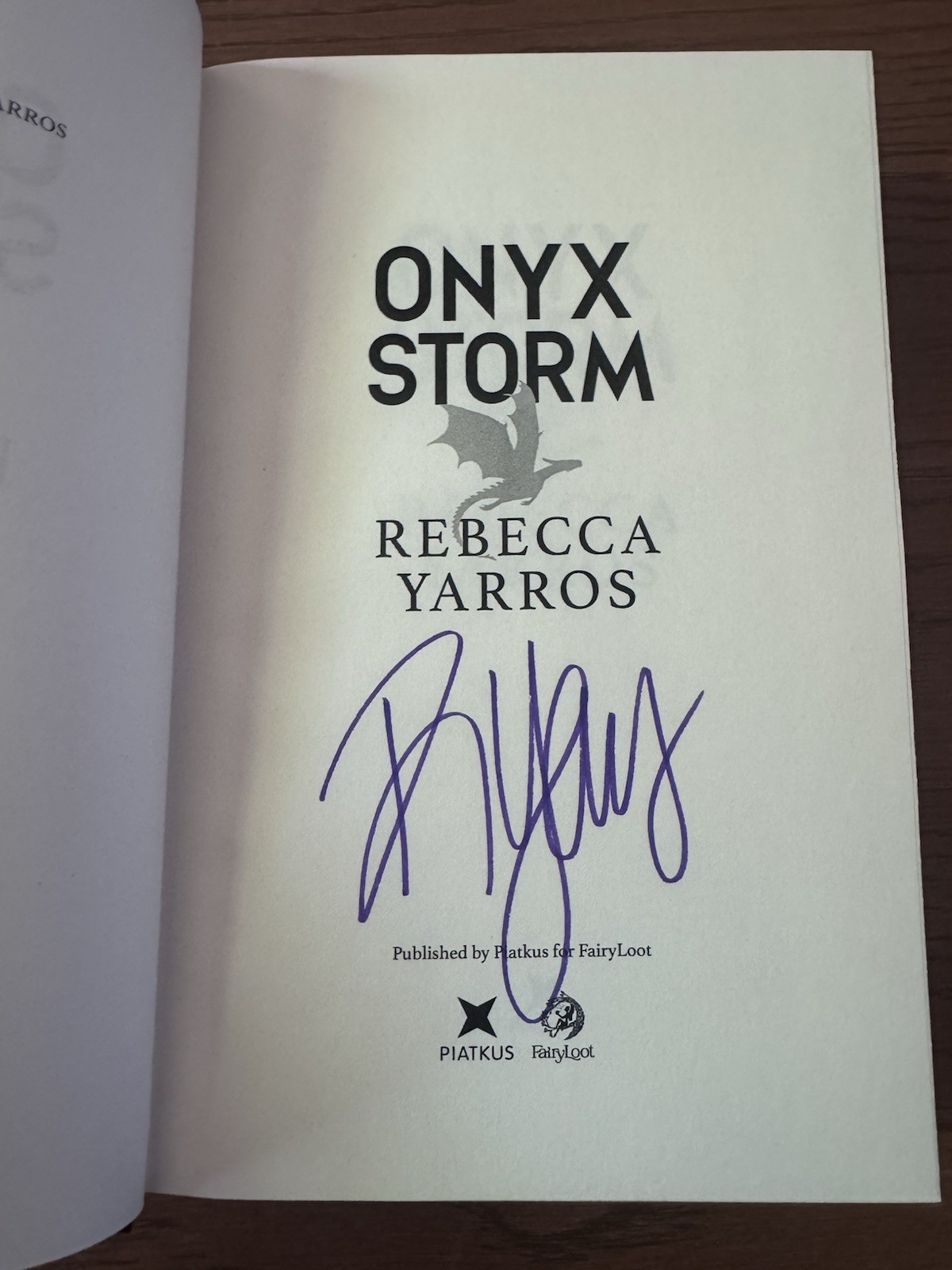 FAIRYLOOT Empyrean Series R Yarros; Fourth Wing, Iron Flame, Onyx Storm (signed)