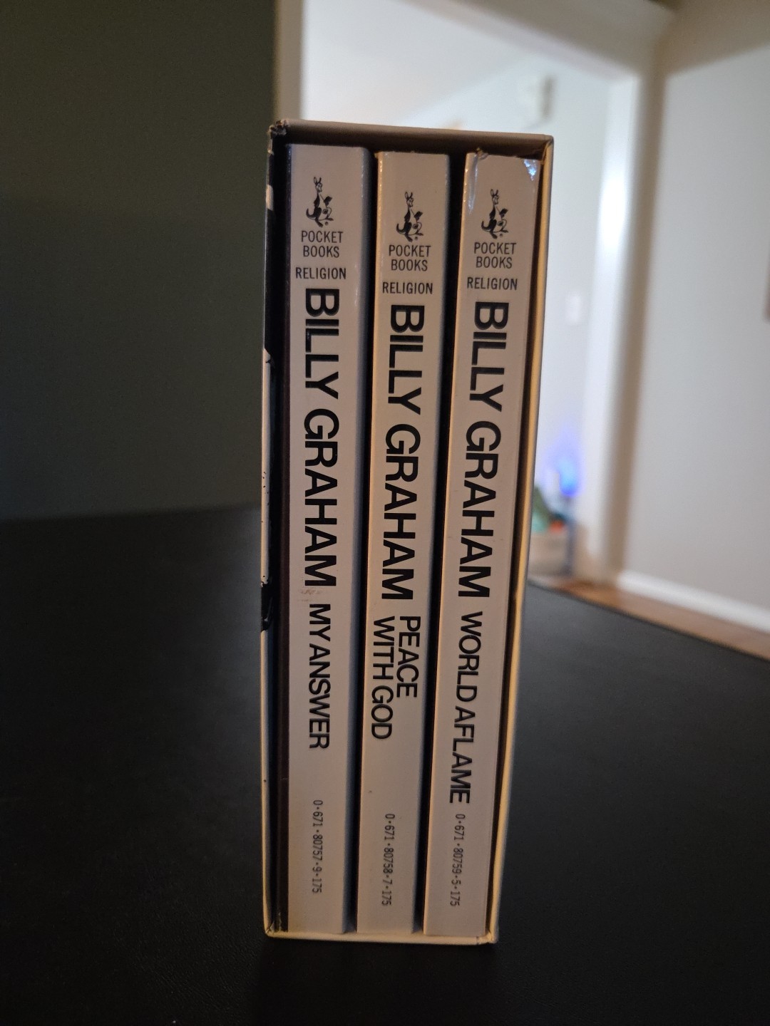 Billy Graham 3 in One (Pocket Books) World Aflame, My Answer, Paperback Box Set