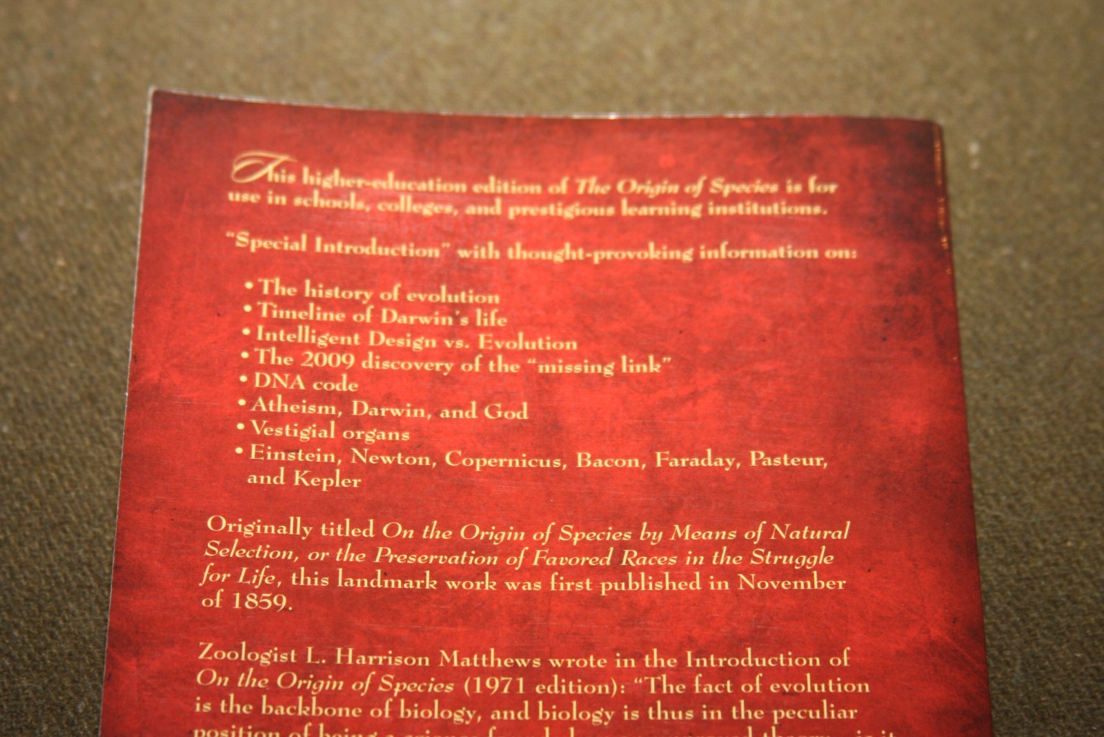 The Origin of Species by Charles Darwin 2009 TPB Bridge Logos 150th Anniversary