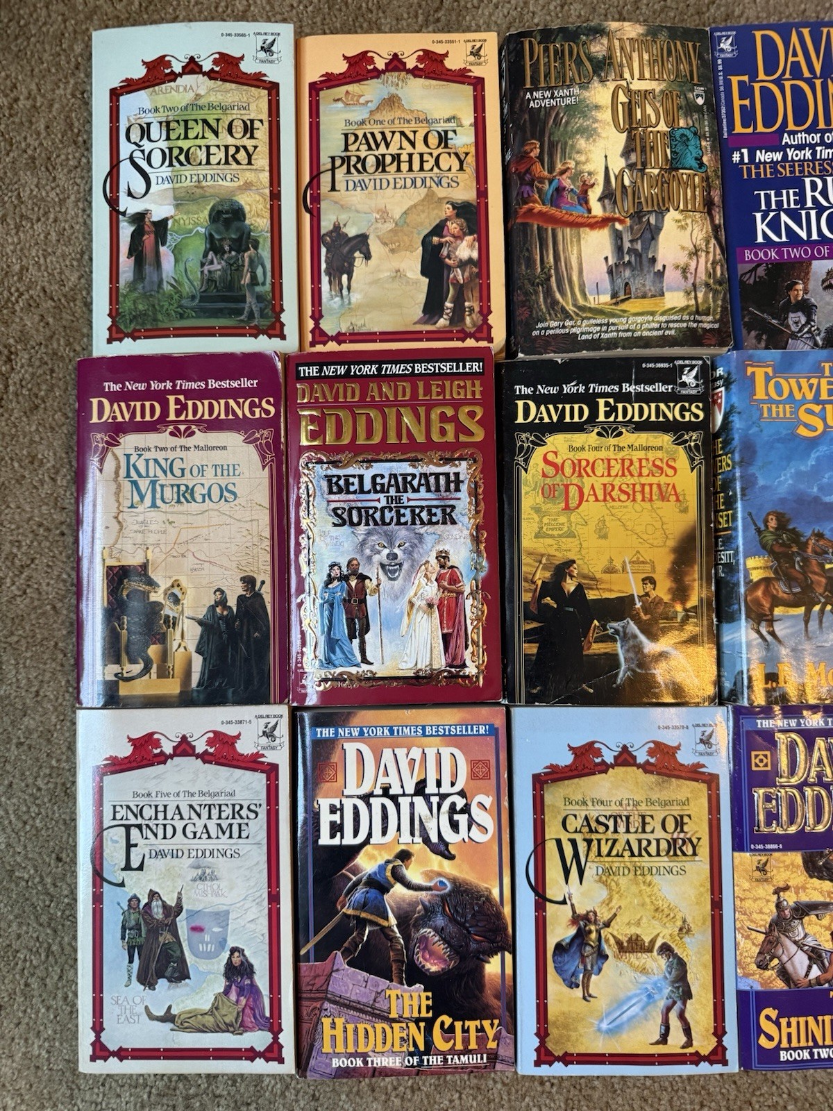 Lot of 15 Fantasy Tor Del Rey Vintage Paperback Books David Eddings 80’s 90’s