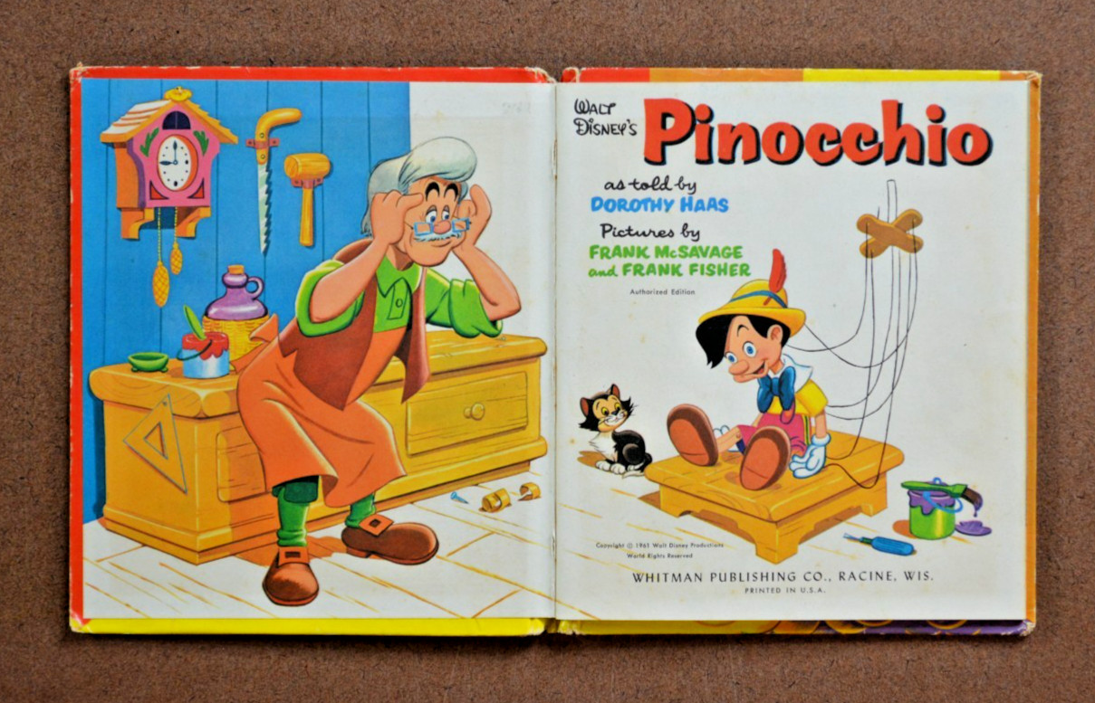 Vintage Walt Disney’s Pinocchio by Dorthy Haas 1961 Whitman Publishing
