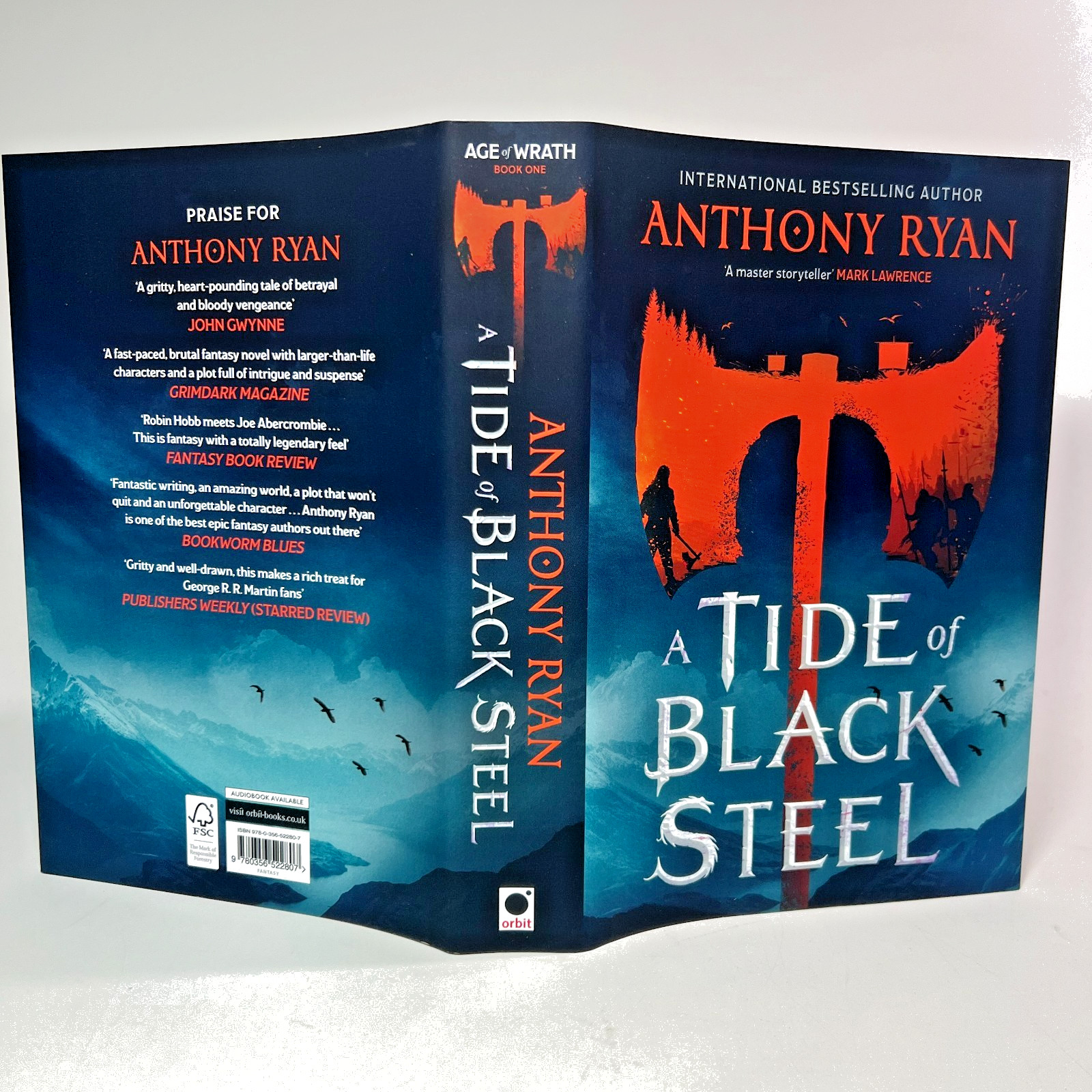A Tide of Black Steel Anthony Ryan Hardcover Signed Broken Binding Age of Wrath