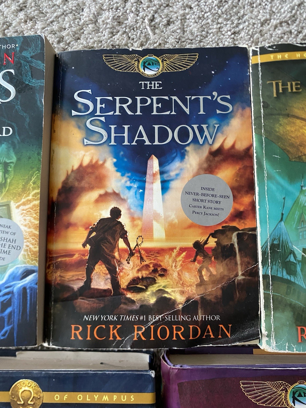 Lot Of 5 Rick Riordan Series Books Heroes of Olympus Kane Chronicles Magnus Chas