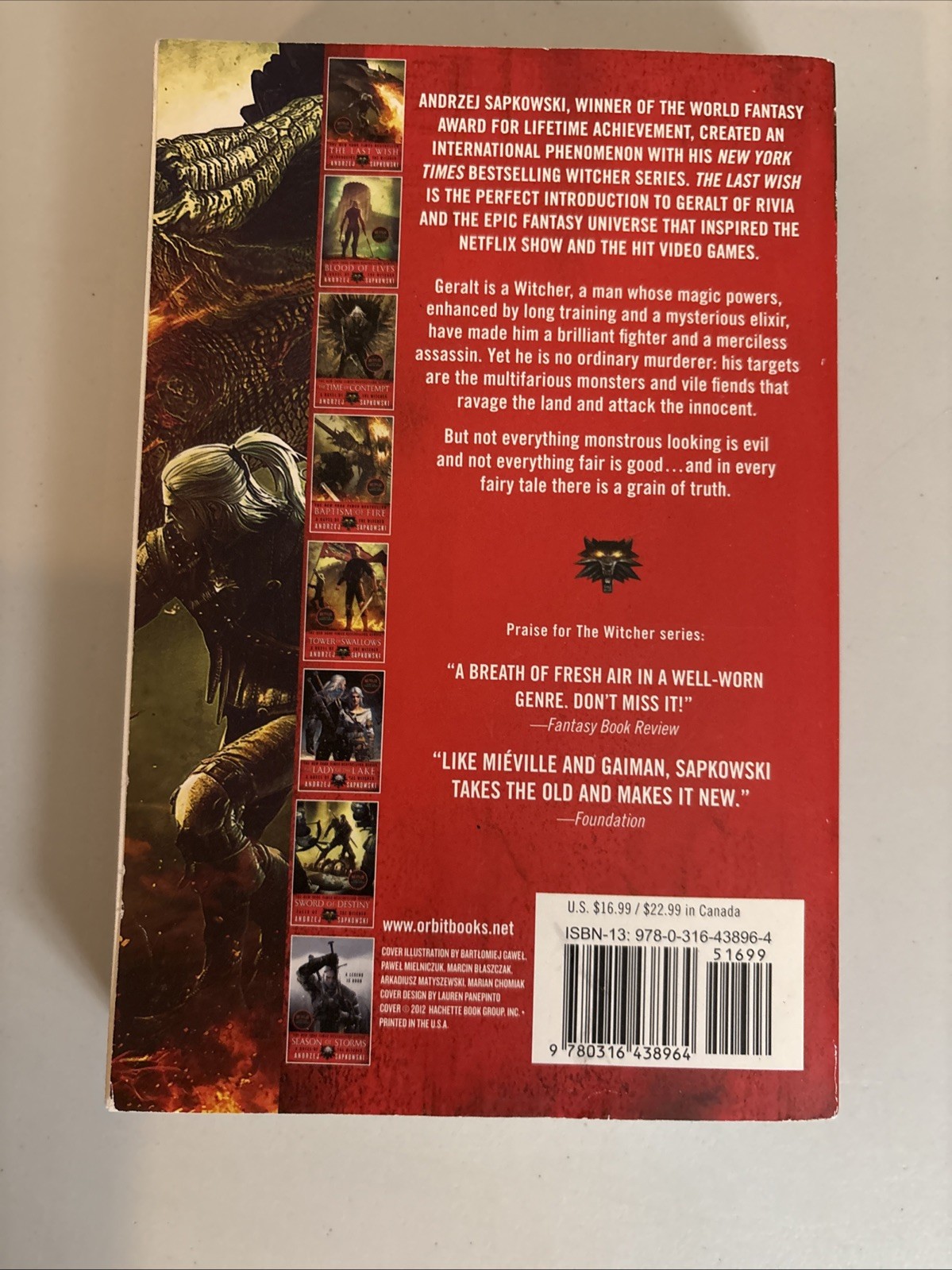 Lot of 4 Trade Paperback from The Witcher Series by Andrzej Sapkowski