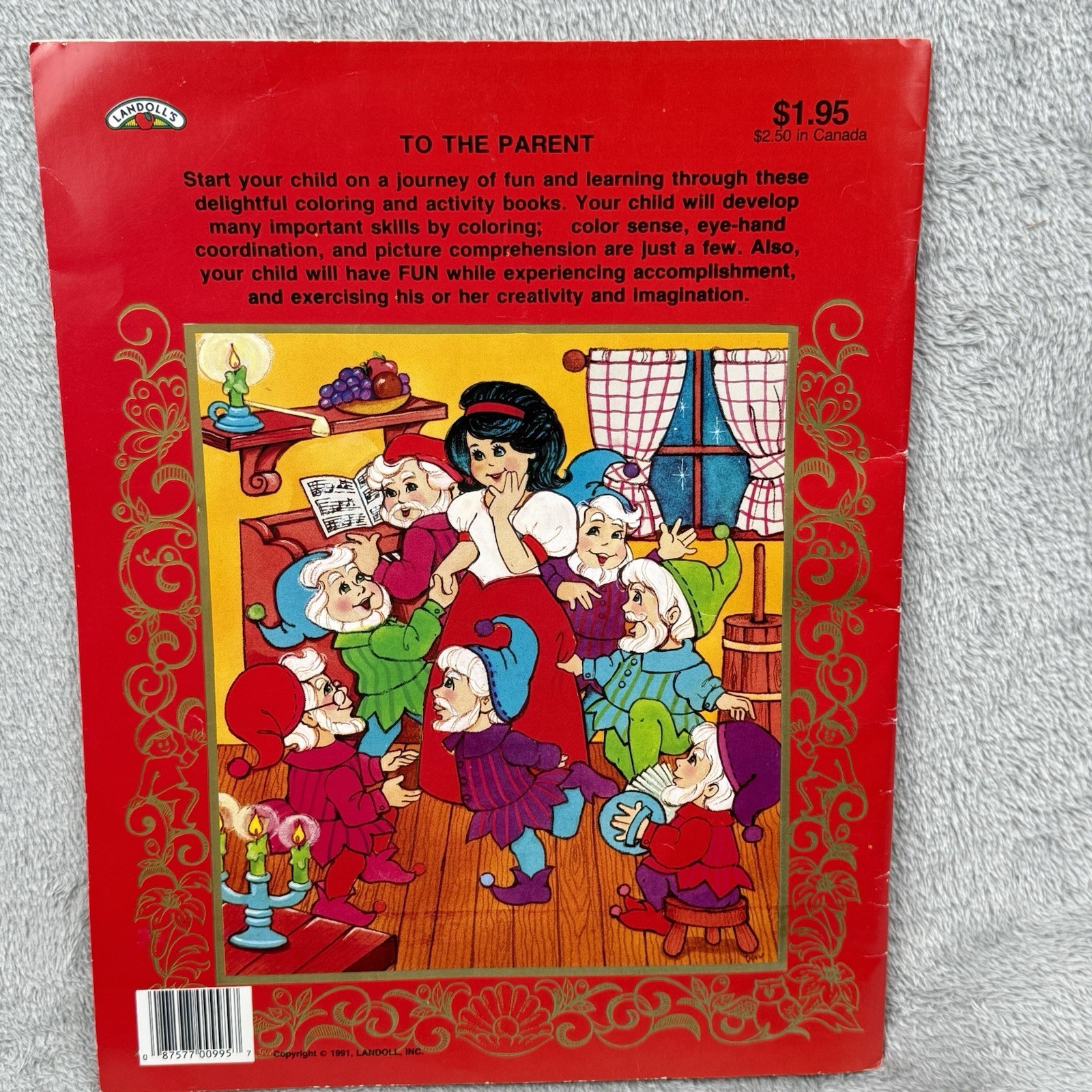 Snow White Vintage 1991 Coloring Book Color Me Fairy Tales 10.5” x 8” USA Made