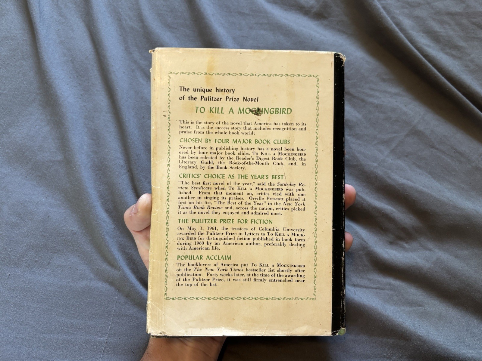 To Kill A Mocking Bird Book By Harper Lee 1960 Fourteenth Impression Printing