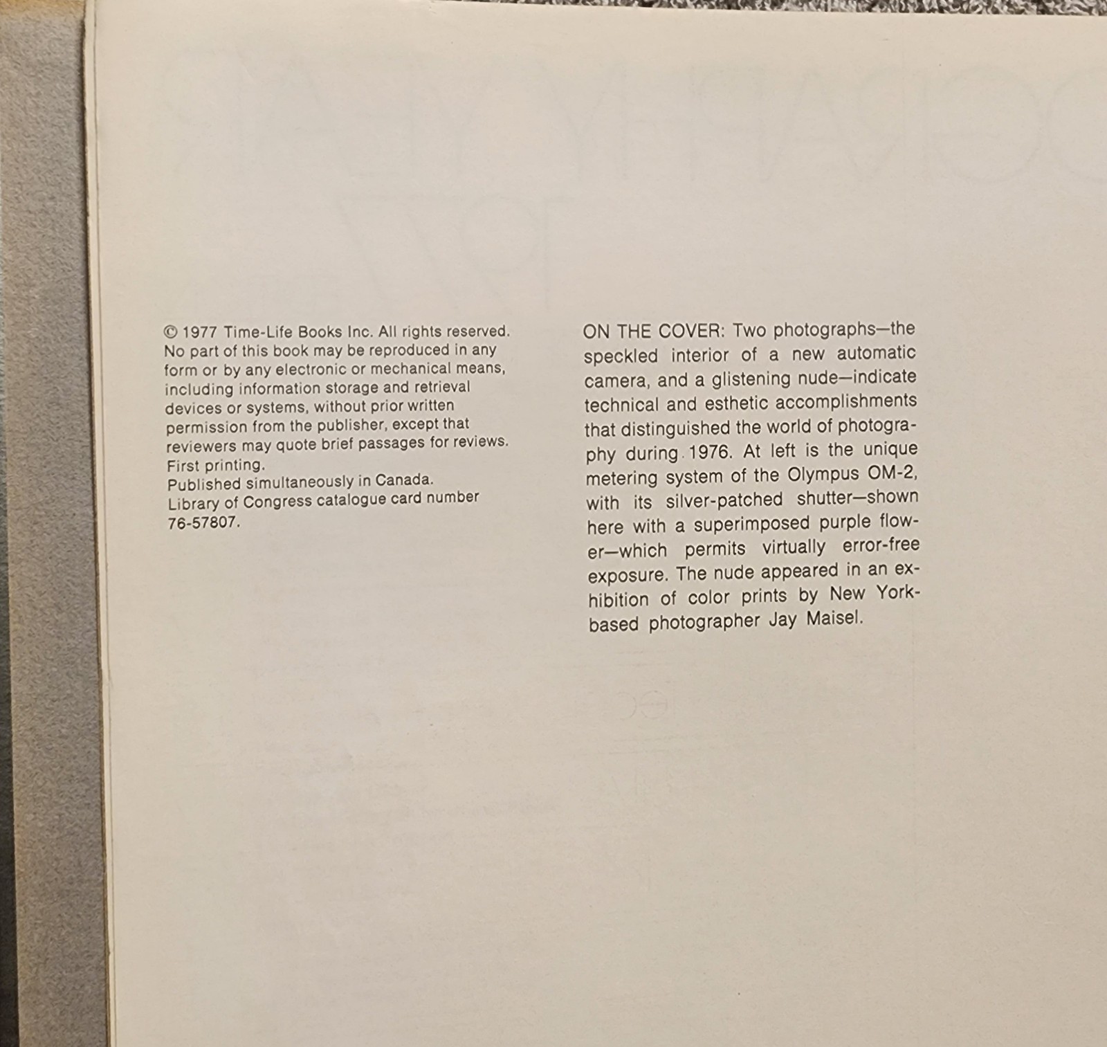 Time Life Photography Year 1977 Edition Hardcover Book 1st Print ex library