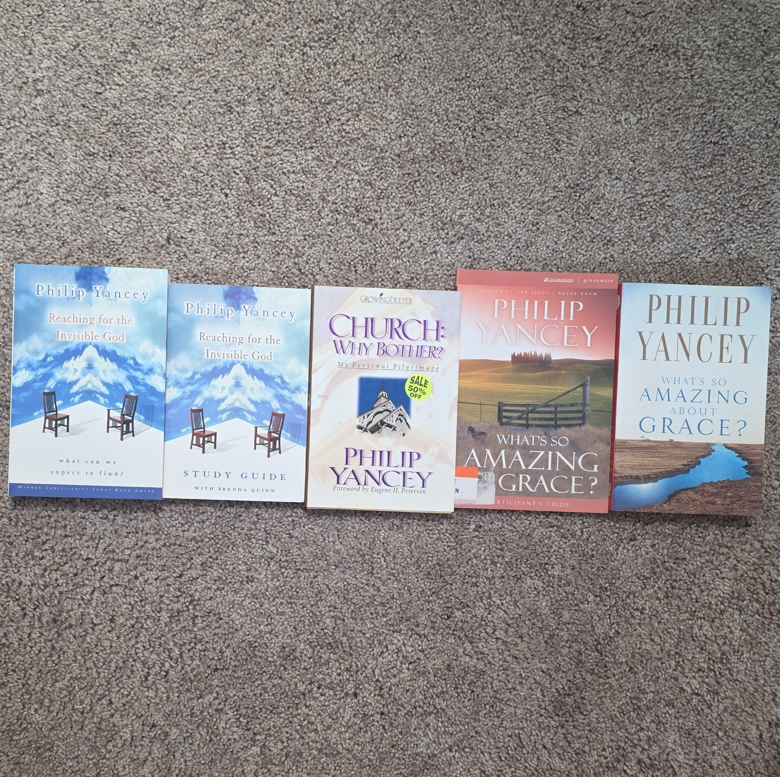 Zondervan Philip Yancey Paperback Lot 5 Christianity Books w/ Study Guide