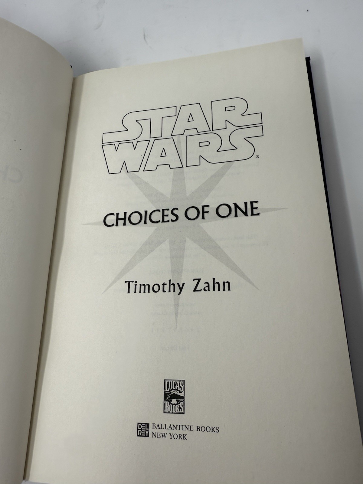 Star Wars Choices of One by Timothy Zahn (2011, Hardcover)